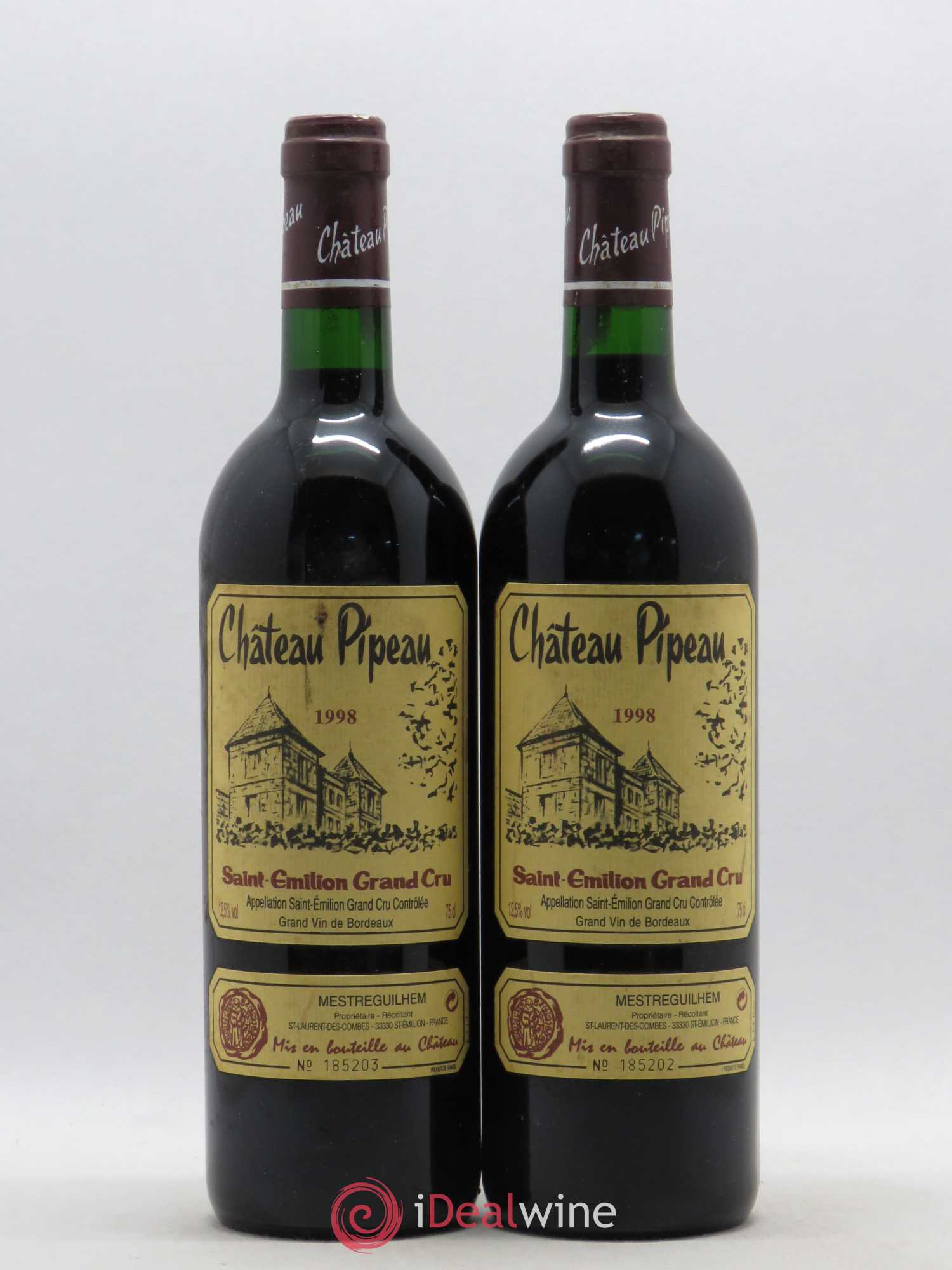Château Pipeau 1998 - Lot de 2 bouteilles - 0