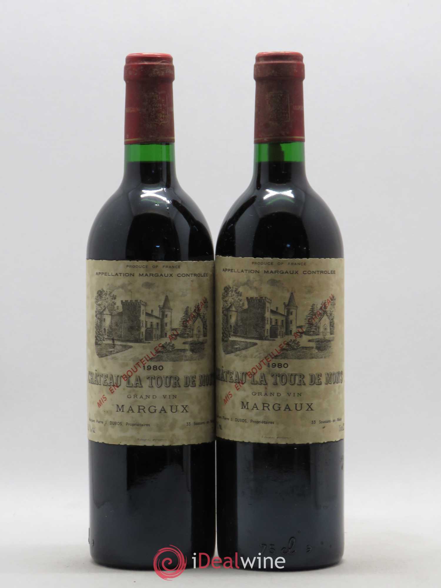 Château la Tour de Mons Cru Bourgeois 1980 - Lot de 2 bouteilles - 0