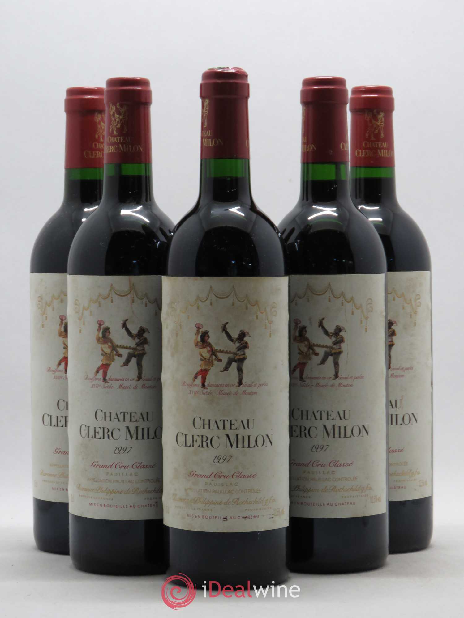 Château Clerc Milon 5ème Grand Cru Classé 1997 - Lot de 5 bouteilles - 0