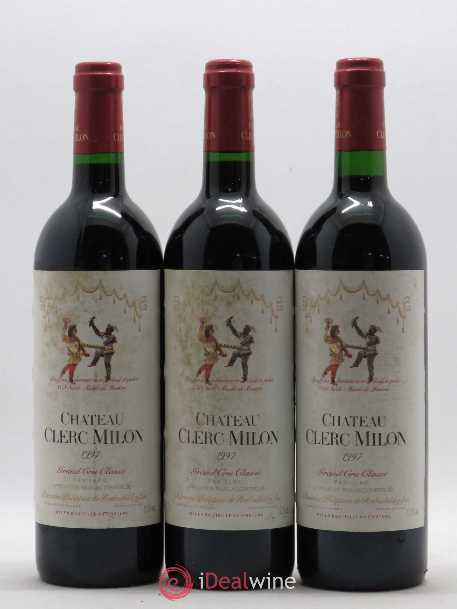 Château Clerc Milon 5ème Grand Cru Classé 1997 - Lot de 3 bouteilles - 0