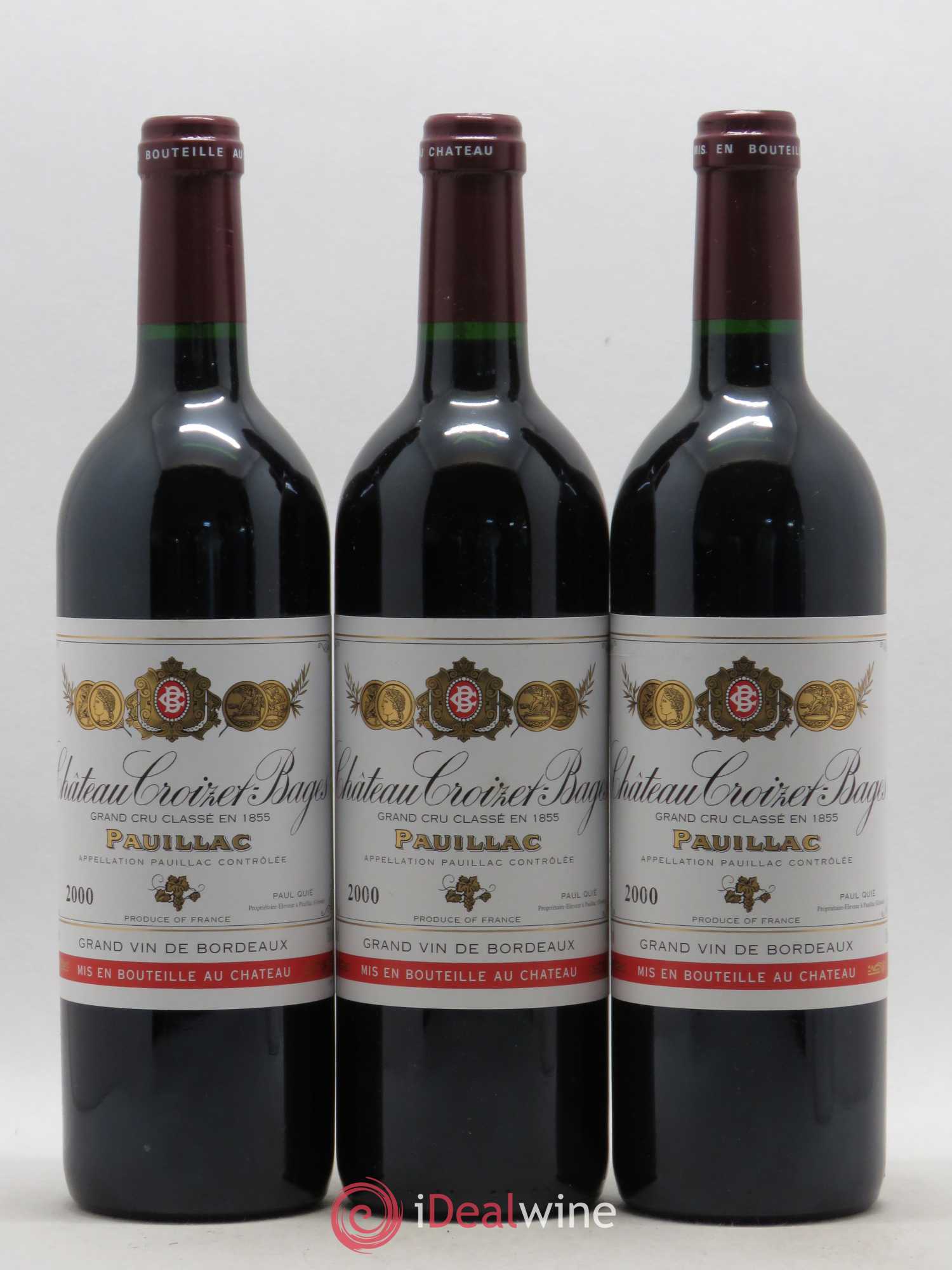 Château Croizet Bages 5ème Grand Cru Classé 2000 - Lot de 6 bouteilles - 1