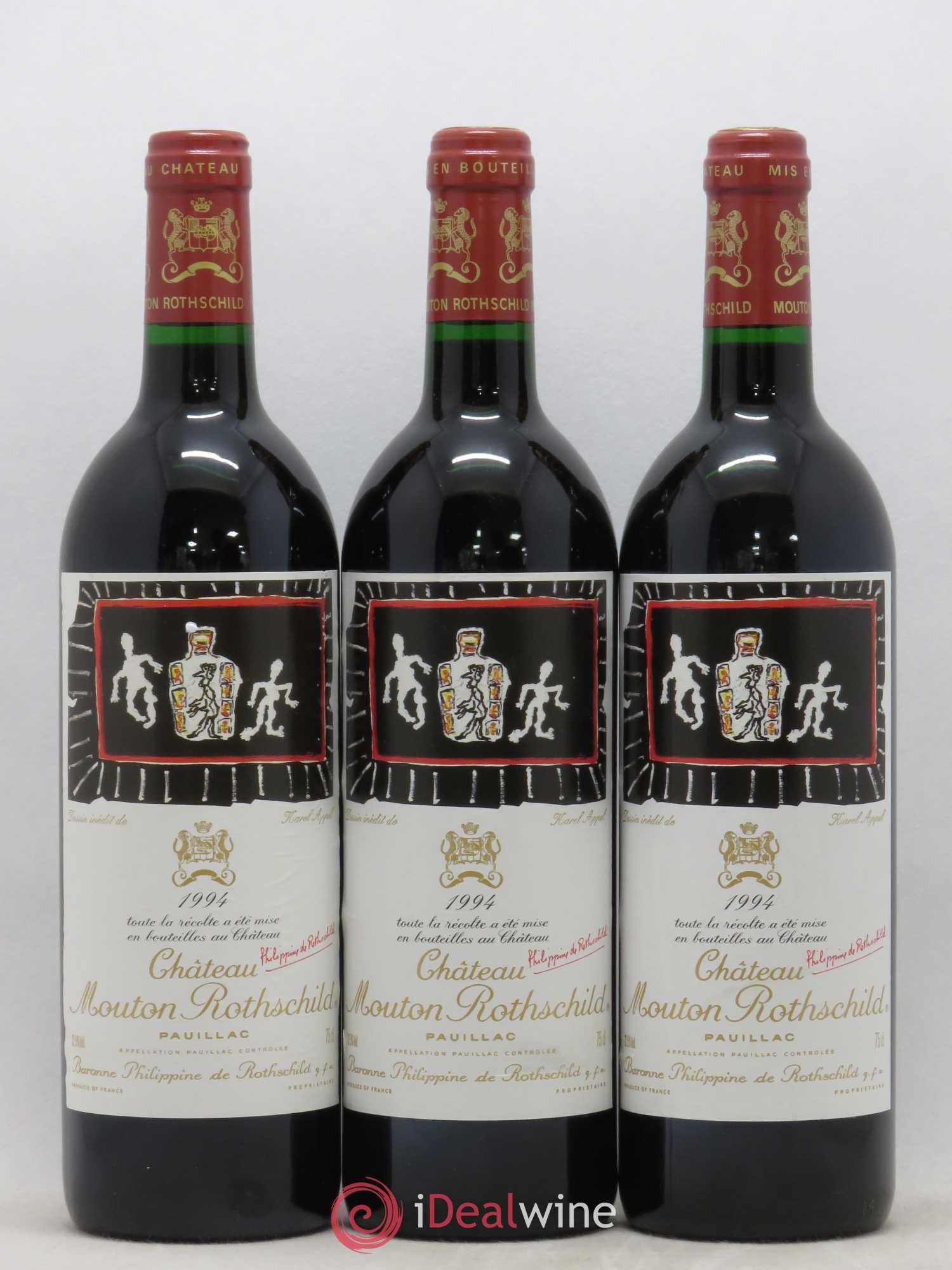 Château Mouton Rothschild 1er Grand Cru Classé 1994 - Lot de 3 bouteilles - 0