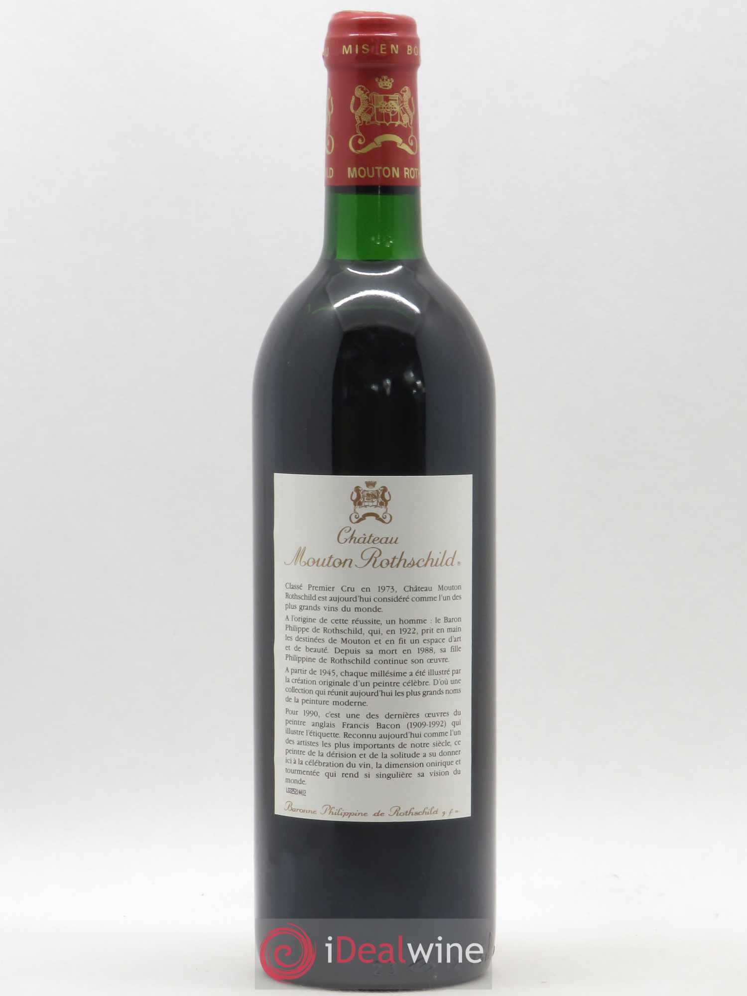Château Mouton Rothschild 1er Grand Cru Classé 1990 - Lot de 1 bouteille - 1