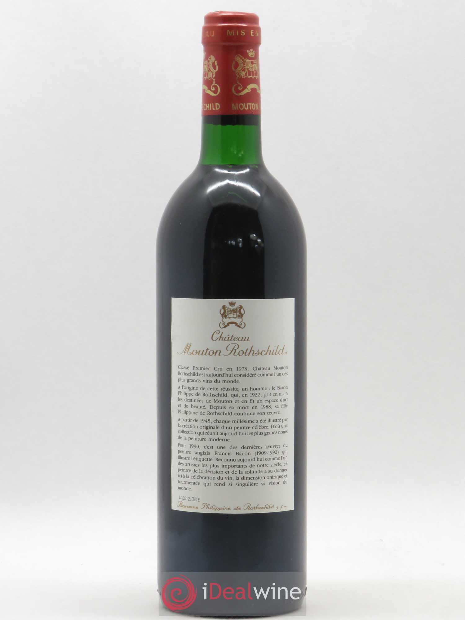 Château Mouton Rothschild 1er Grand Cru Classé 1990 - Lot de 1 bouteille - 1