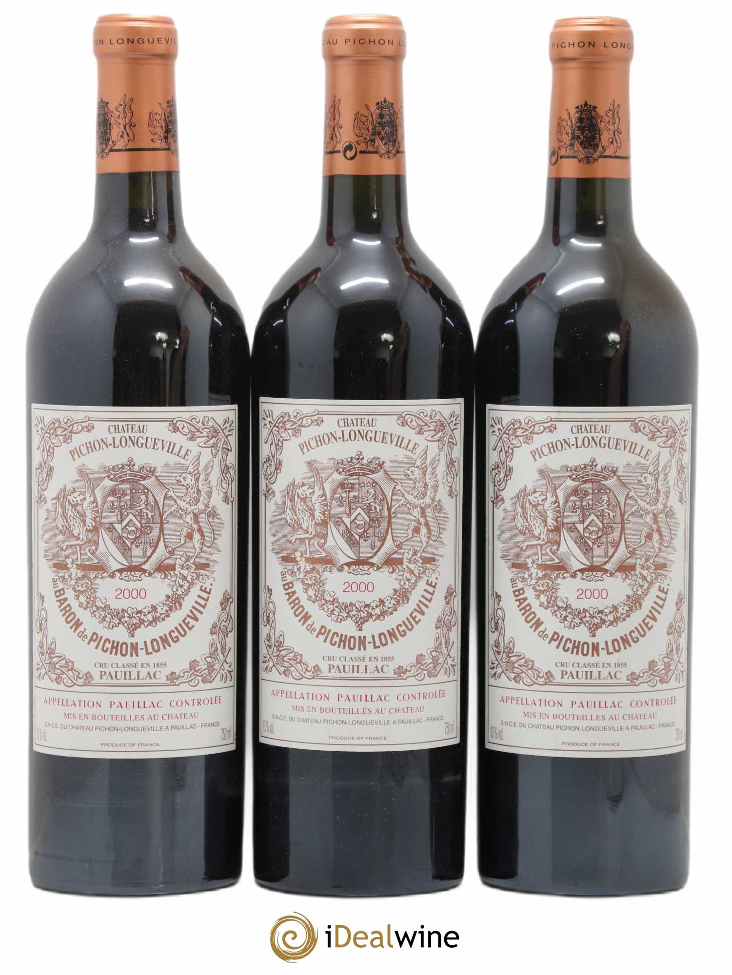 Pichon Longueville Baron 2ème Grand Cru Classé 2000 - Lot de 3 bouteilles - 0