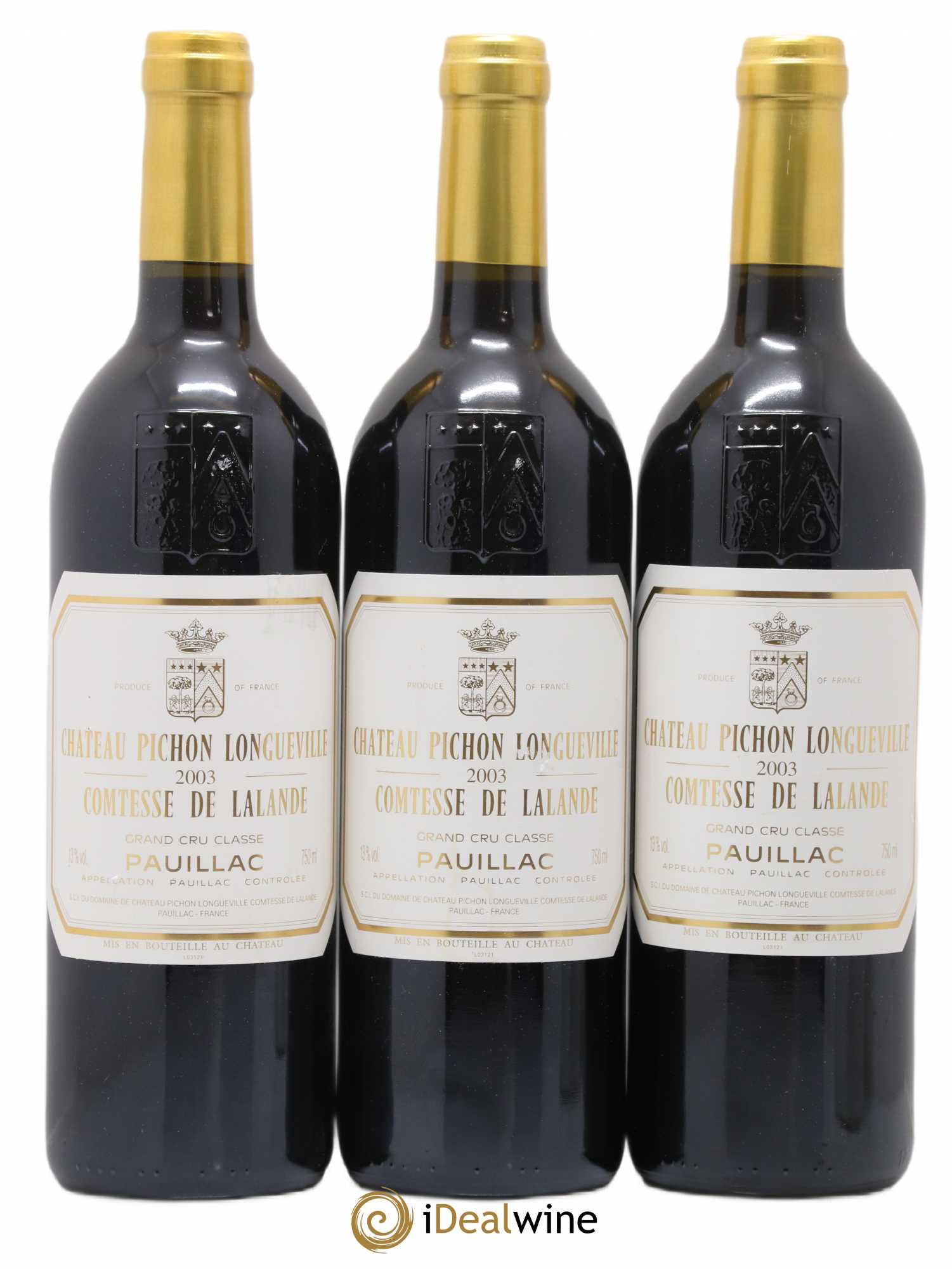 Château Pichon Longueville Comtesse de Lalande 2ème Grand Cru Classé 2003 - Lot de 3 bouteilles - 0