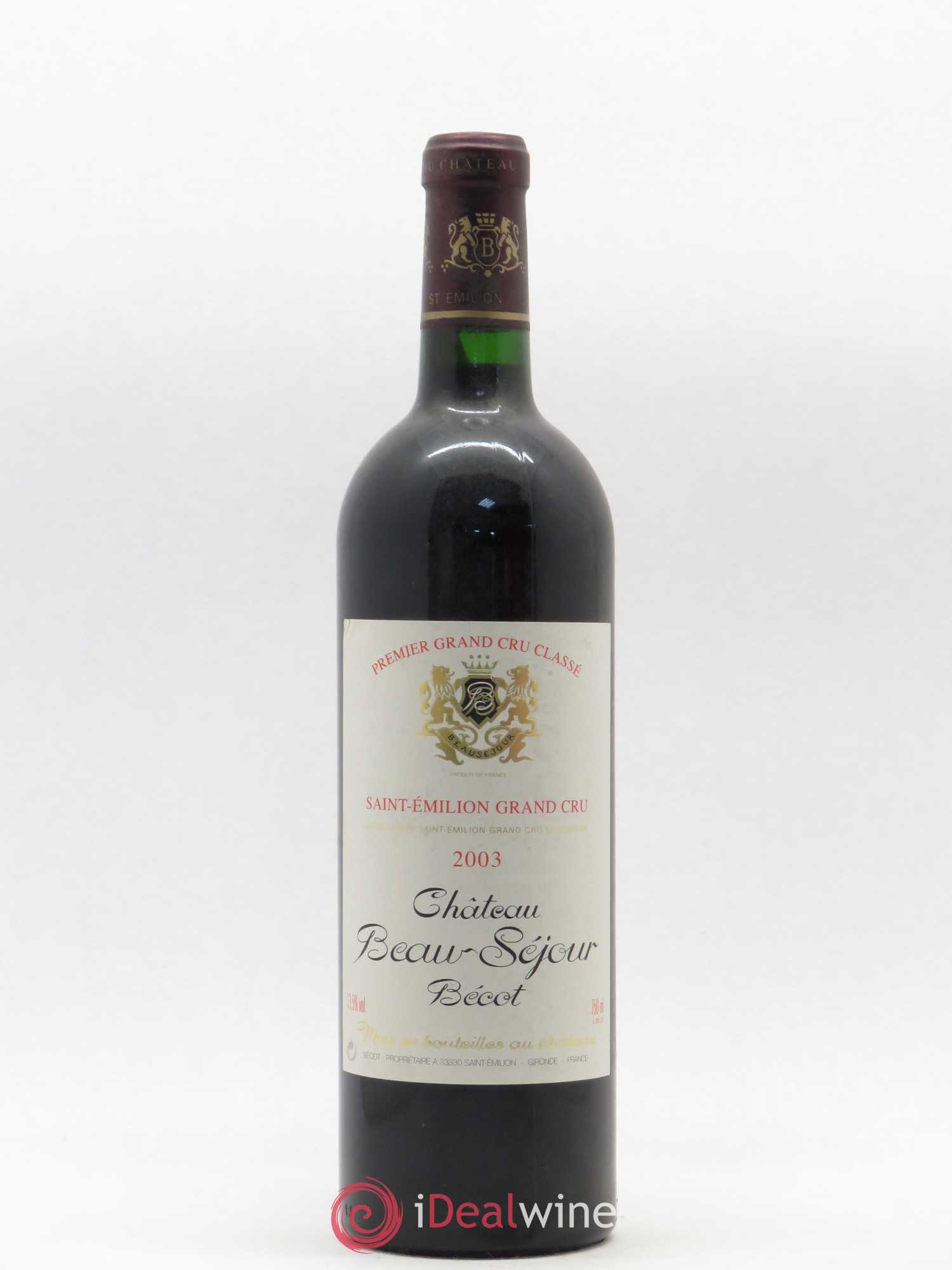 Château Beau-Séjour Bécot 1er Grand Cru Classé B 2003 - Lot de 1 bouteille - 0