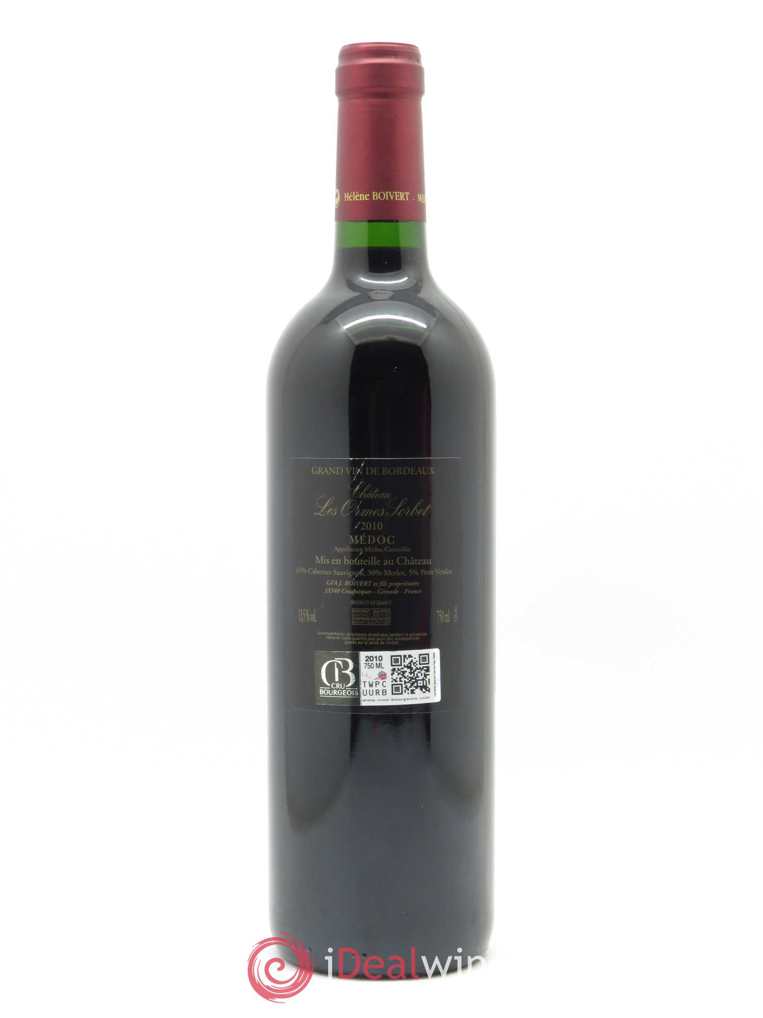 Château les Ormes Sorbet Cru Bourgeois 2010 - Lot de 1 bouteille - 1