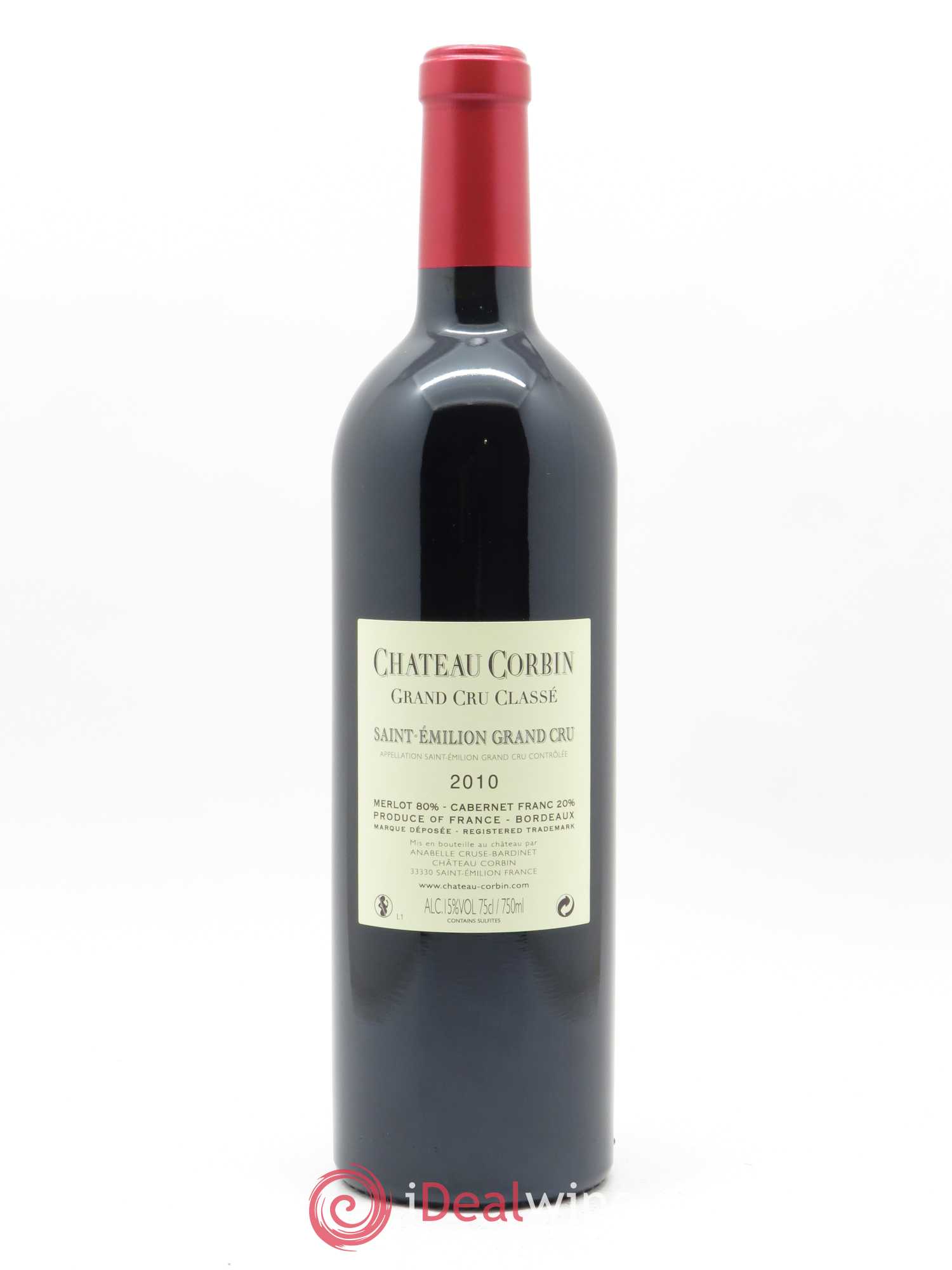 Château Corbin Grand Cru Classé 2010 - Lot de 1 bouteille - 1