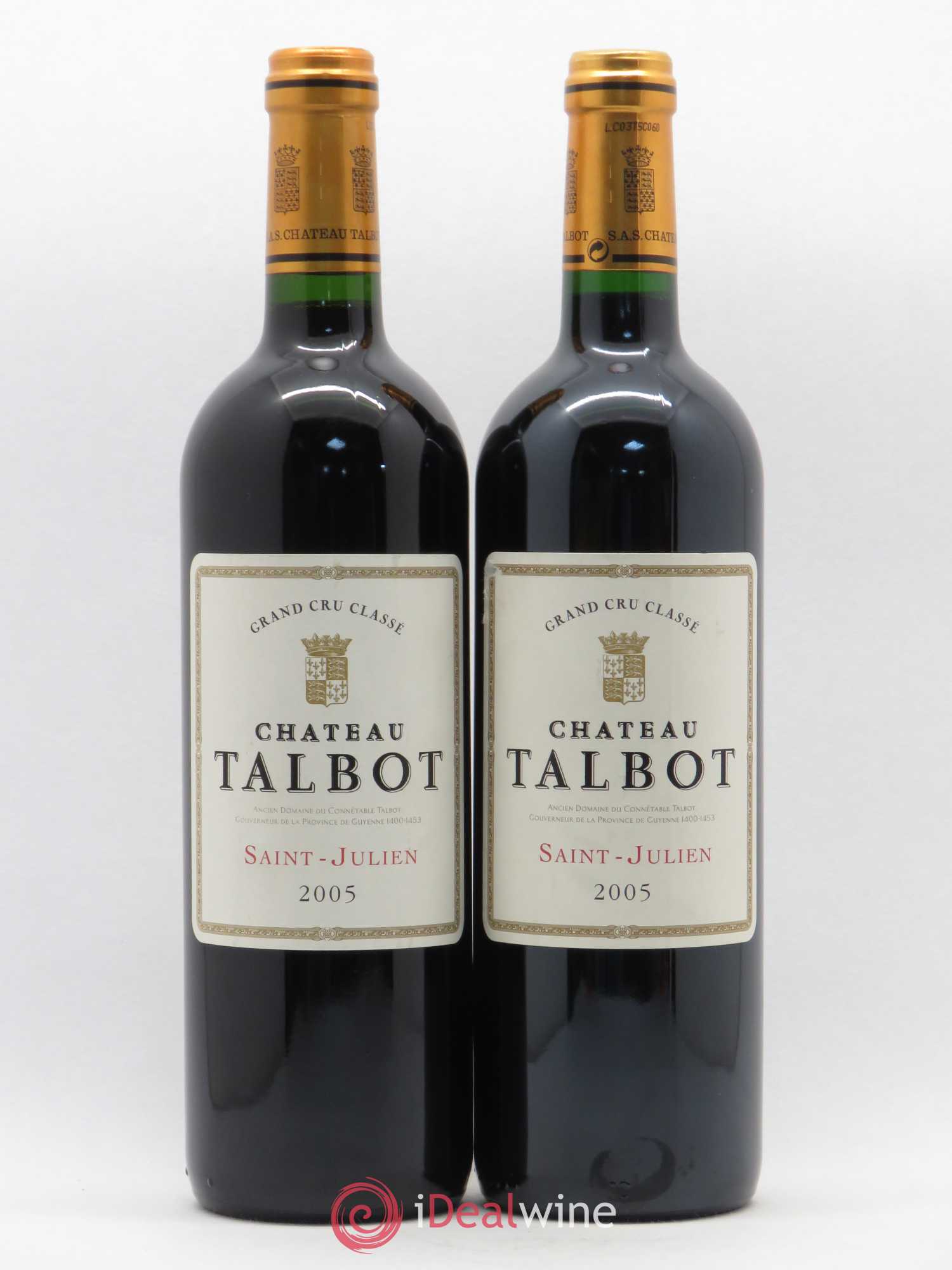 Château Talbot 4ème Grand Cru Classé 2005 - Lot de 2 bouteilles - 0