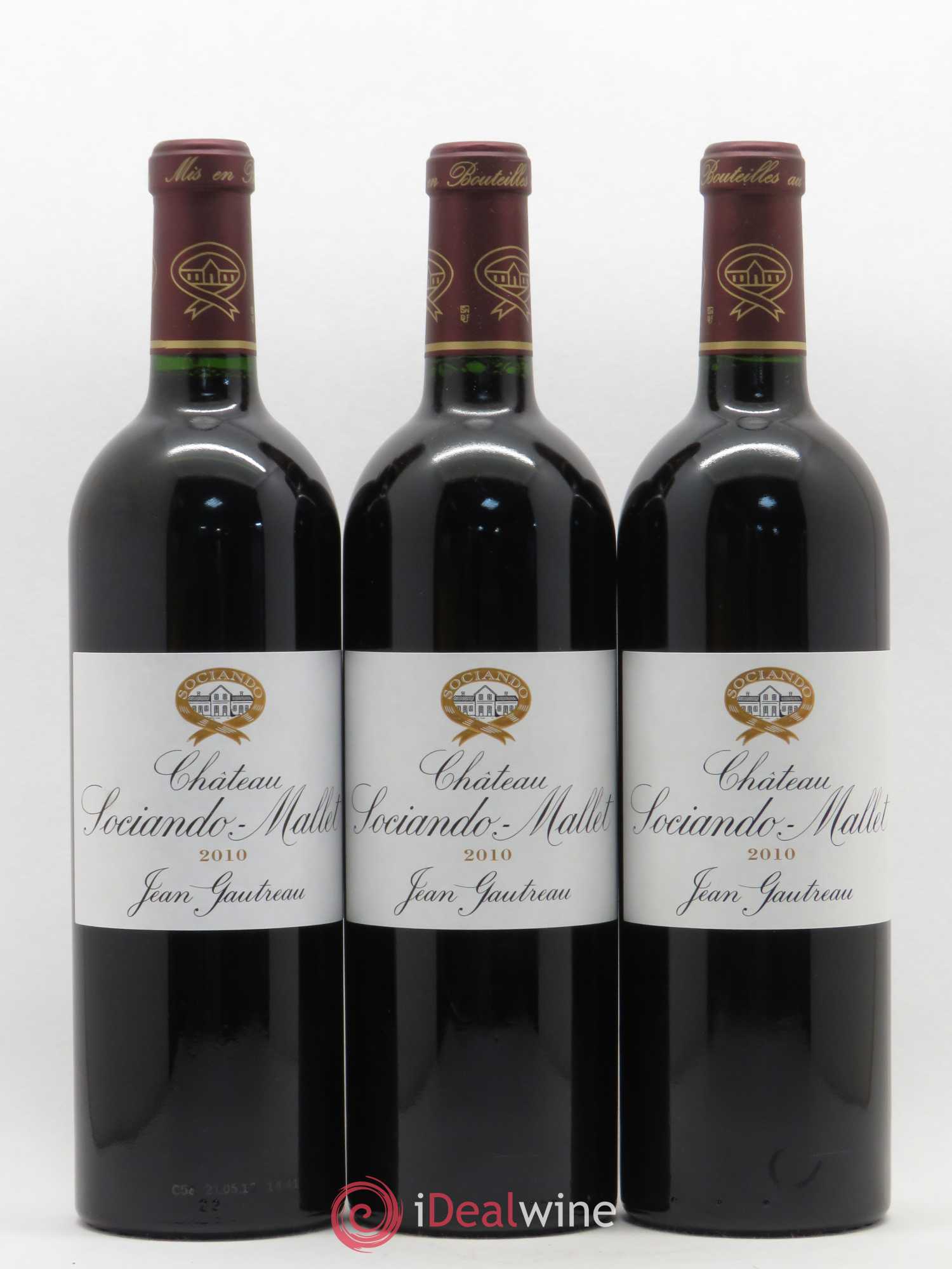Château Sociando Mallet 2010 - Lot de 3 bouteilles - 0