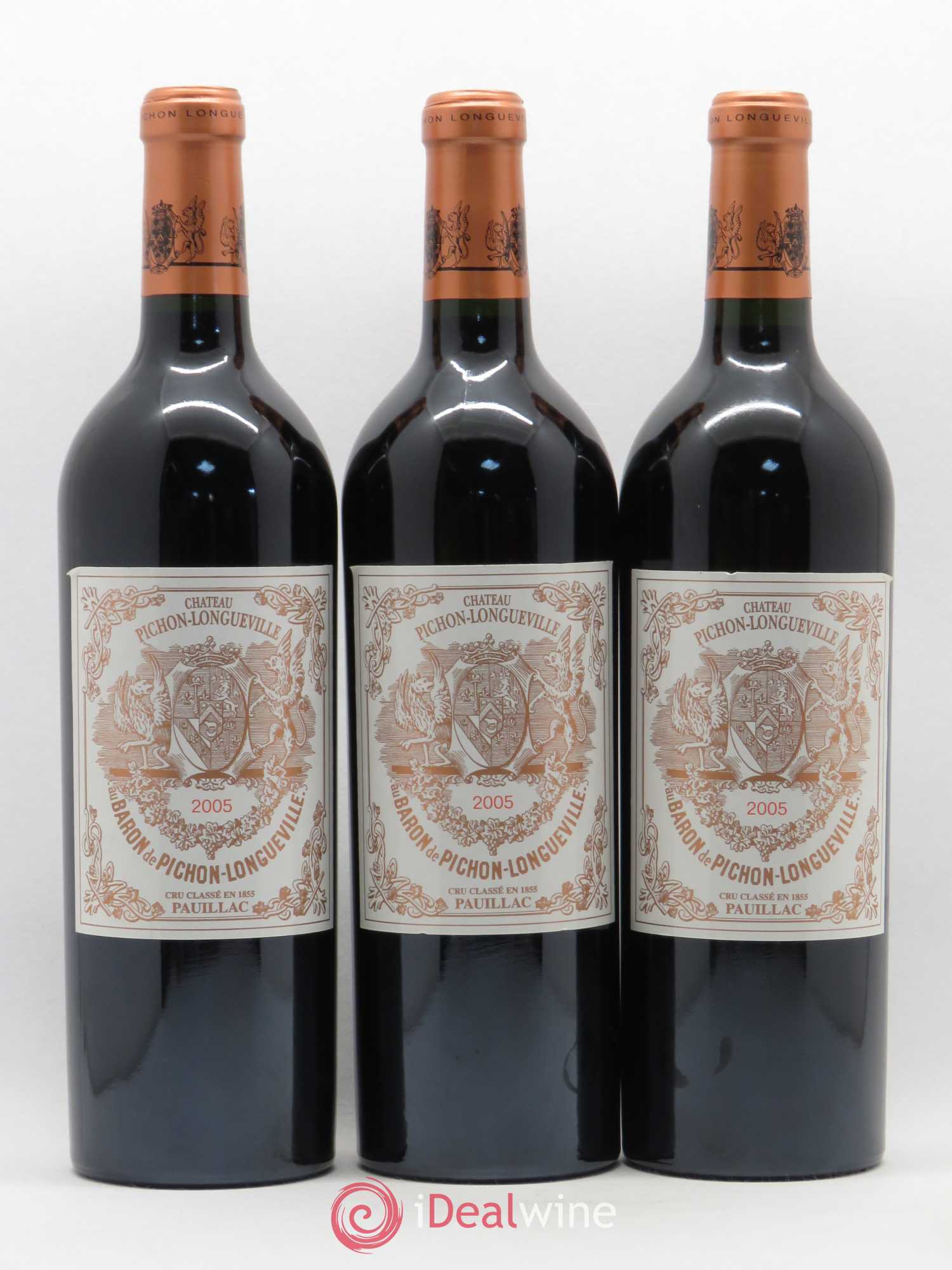 Pichon Longueville Baron 2ème Grand Cru Classé 2005 - Lot de 3 bouteilles - 0