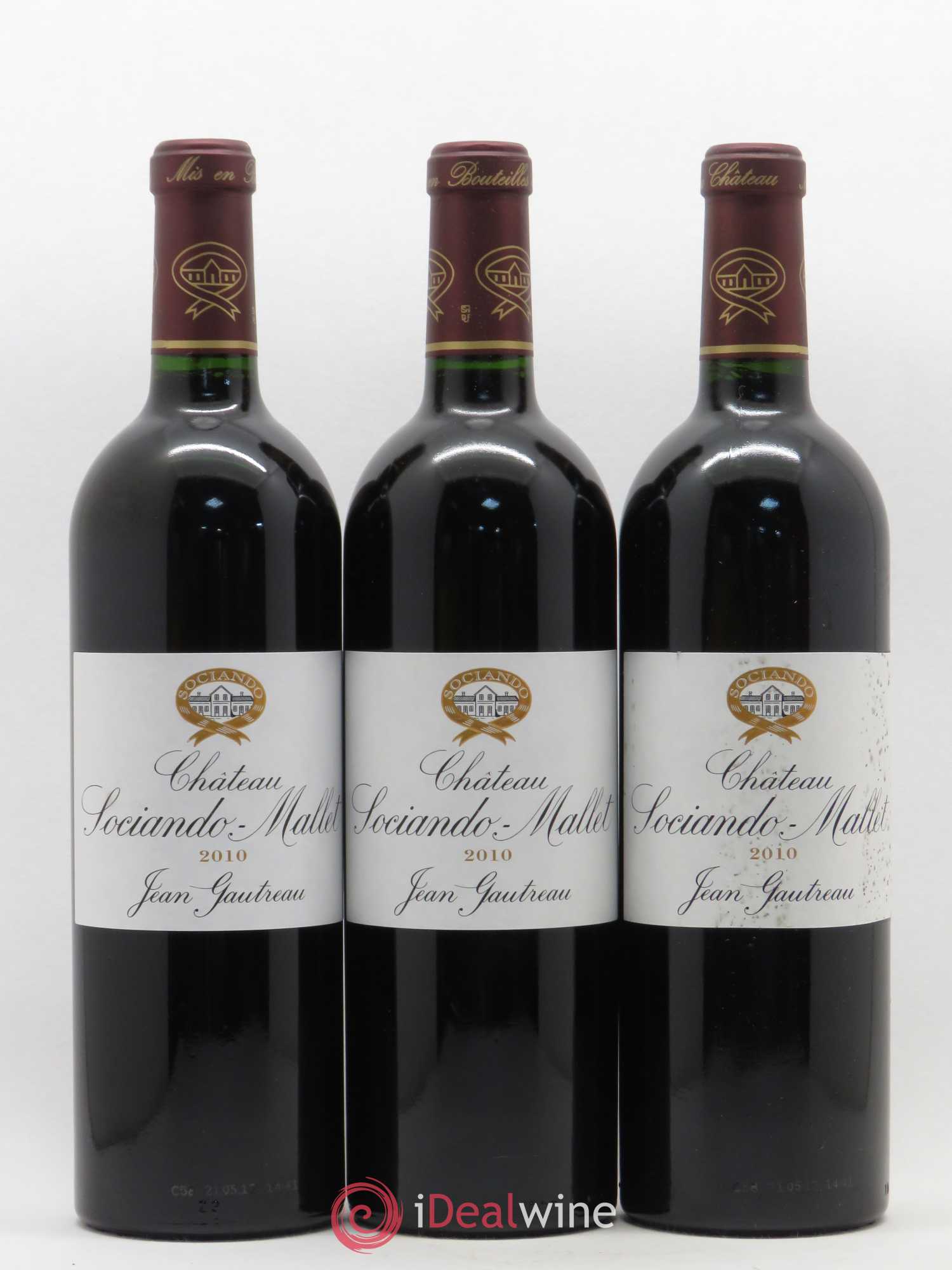 Château Sociando Mallet 2010 - Lot de 3 bouteilles - 0