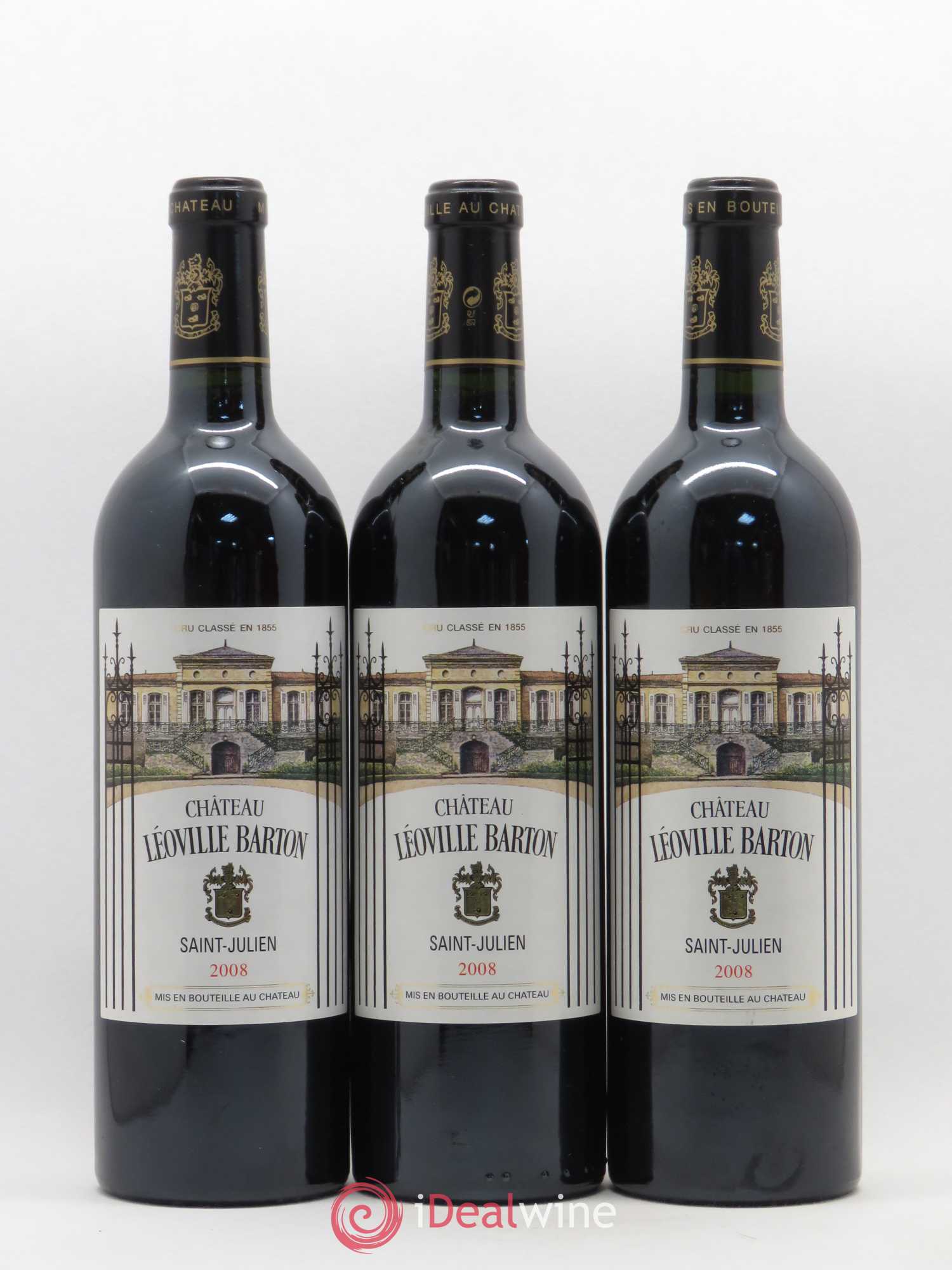 Château Léoville Barton 2ème Grand Cru Classé 2008 - Lot de 3 bouteilles - 0