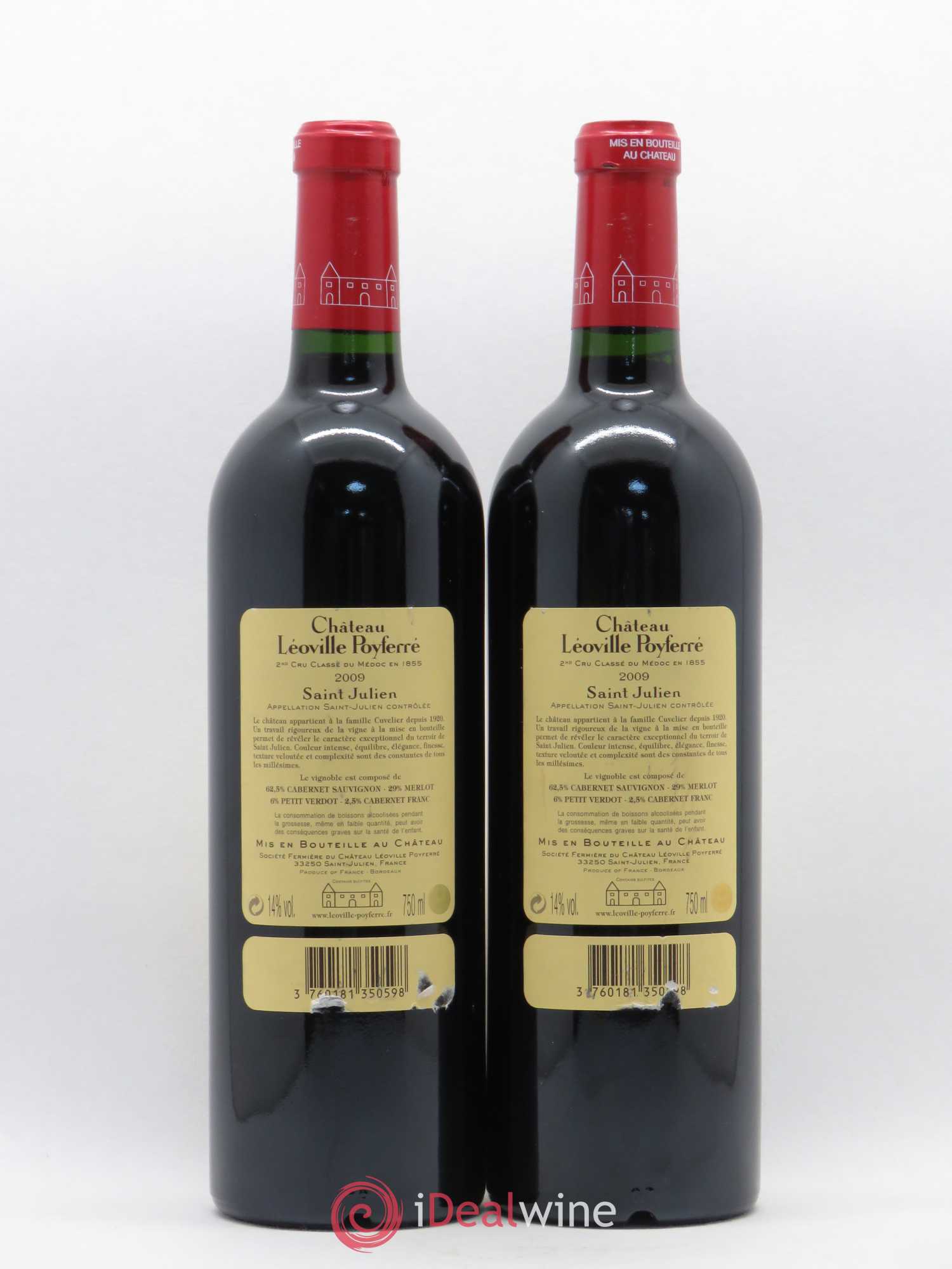 Château Léoville Poyferré 2ème Grand Cru Classé 2009 - Lot de 2 bouteilles - 1