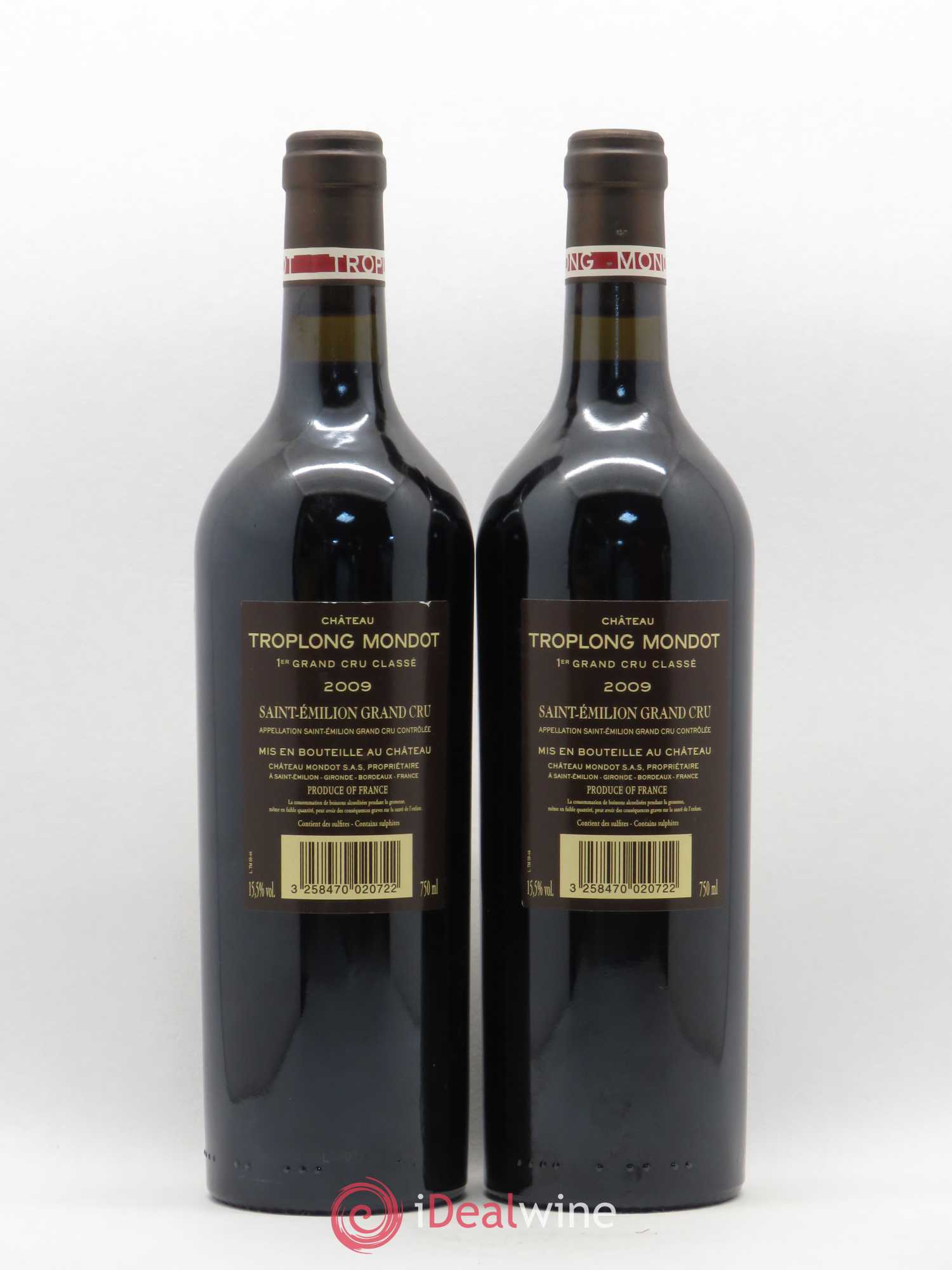 Château Troplong Mondot 1er Grand Cru Classé B 2009 - Lot de 2 bouteilles - 1