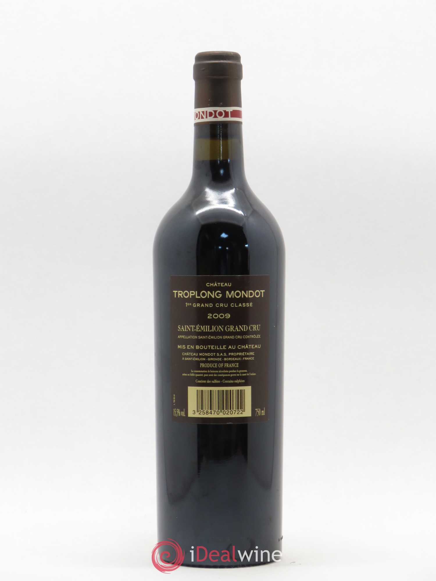 Château Troplong Mondot 1er Grand Cru Classé B 2009 - Lot de 1 bouteille - 1