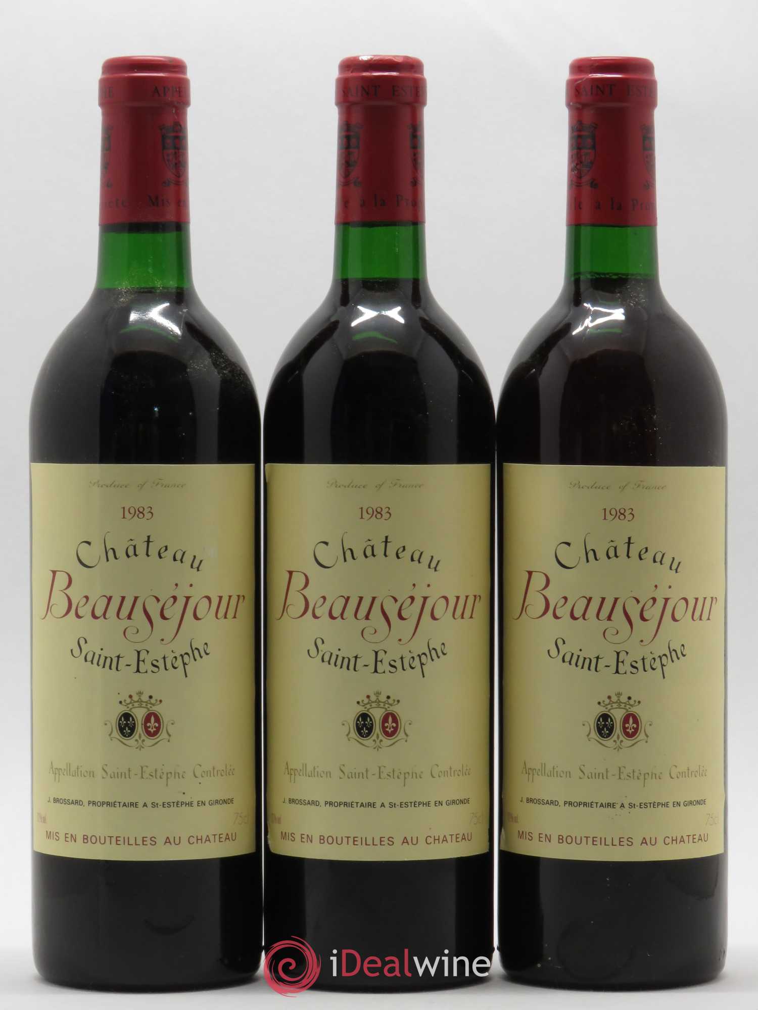 Saint-Estèphe Château Beauséjour 1983 - Lot de 3 bouteilles - 0