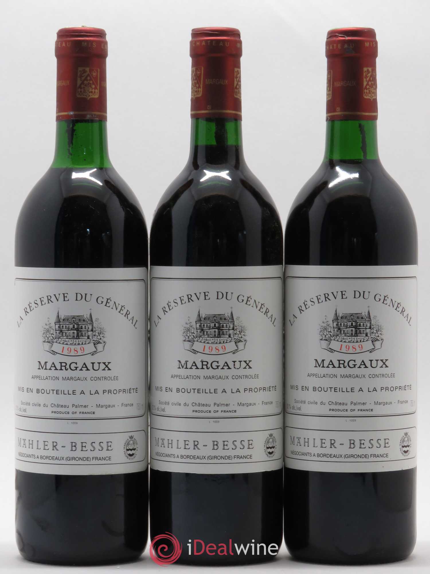 Bordeaux Margaux Réserve du Général 1989 - Posten von 3 Flaschen - 0