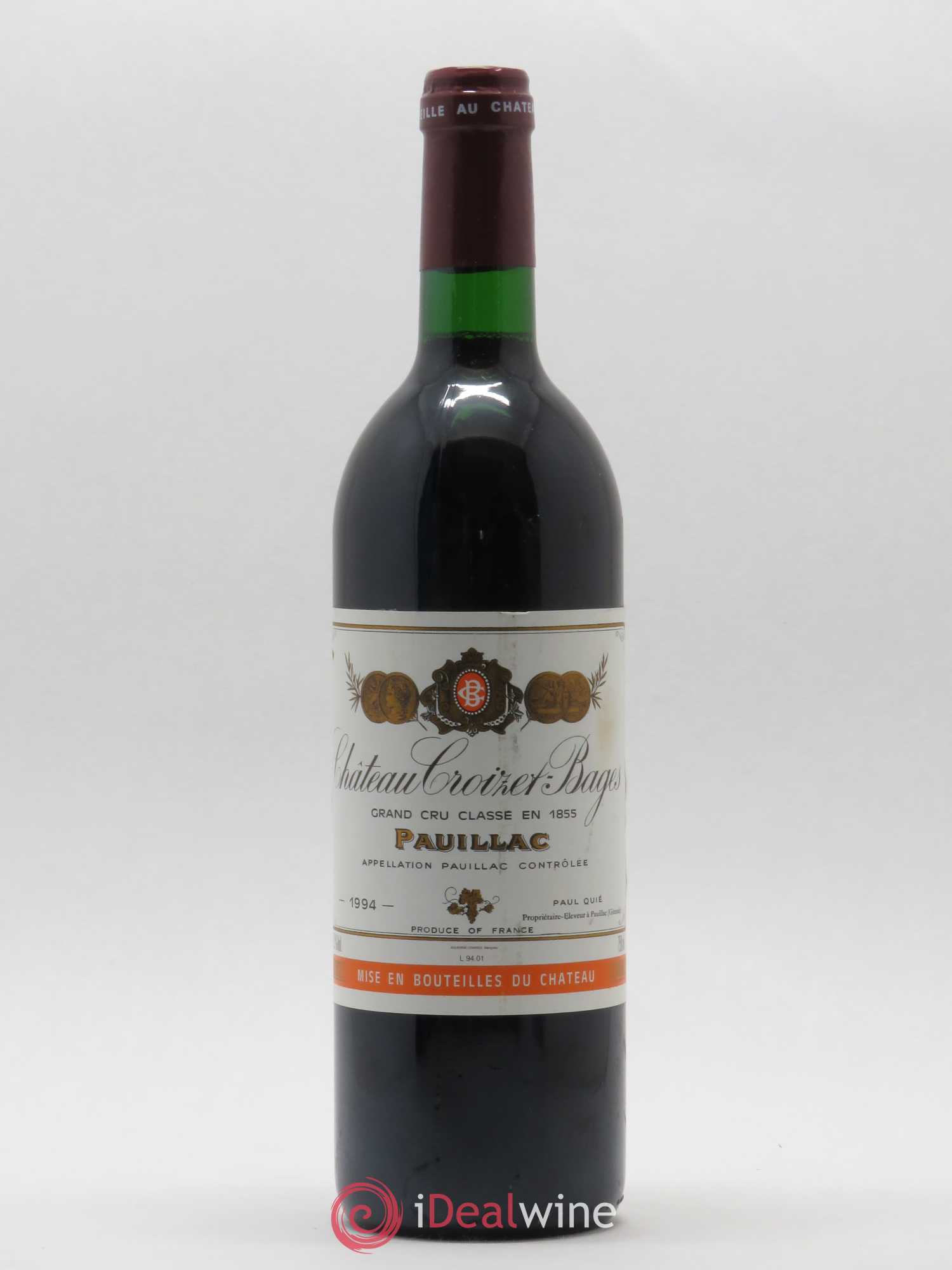Château Croizet Bages 5ème Grand Cru Classé 1994 - Lot de 1 bouteille - 0