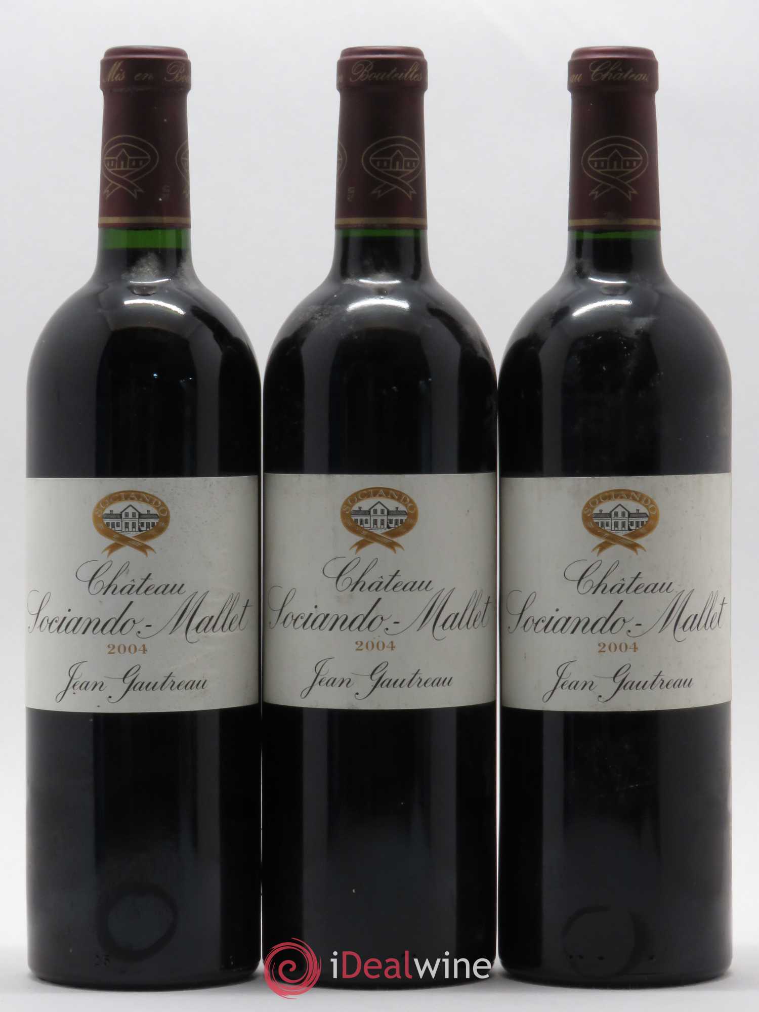Château Sociando Mallet 2004 - Lot de 3 bouteilles - 0