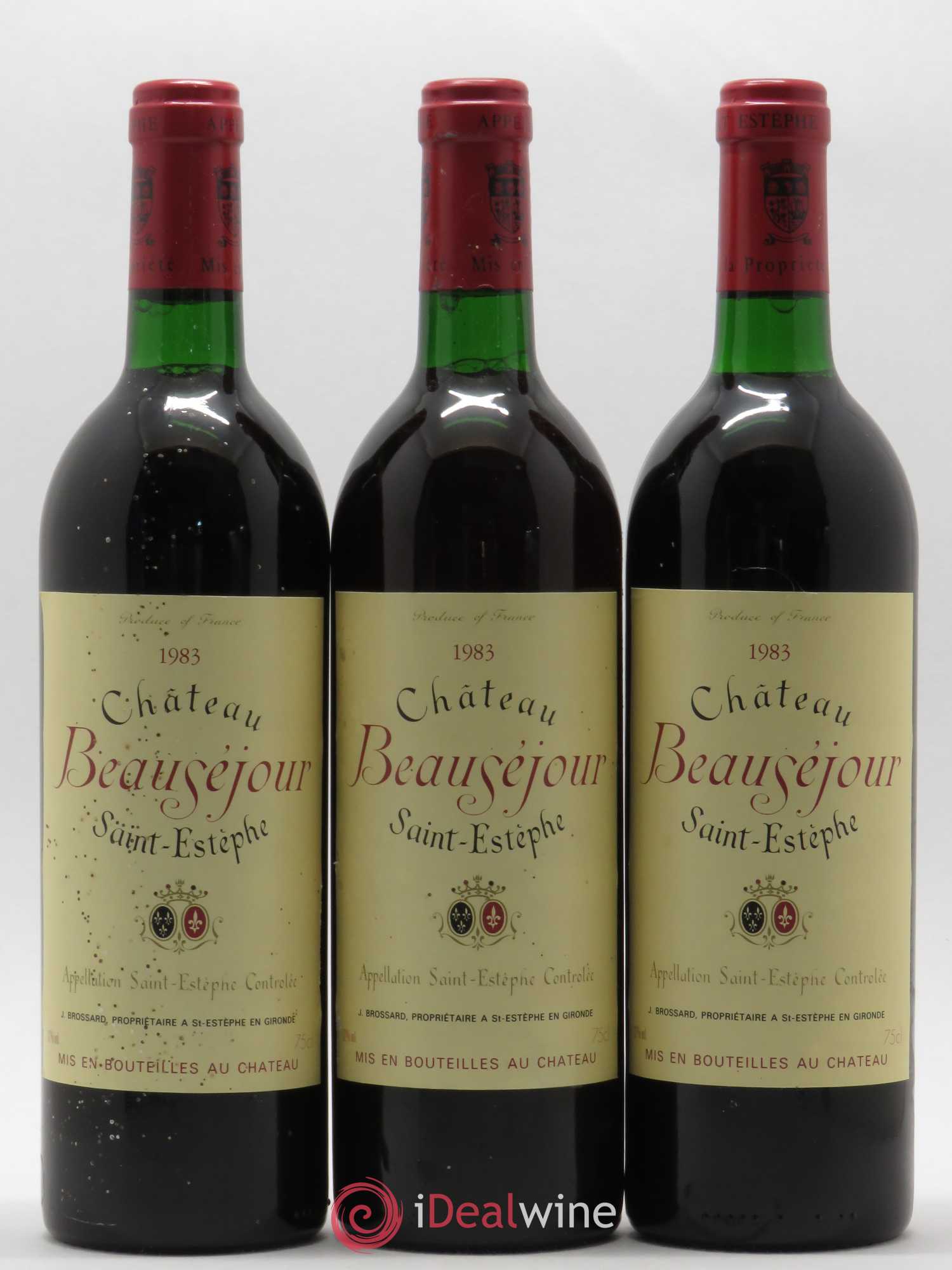 Saint-Estèphe Château Beauséjour 1983 - Lot de 3 bouteilles - 0