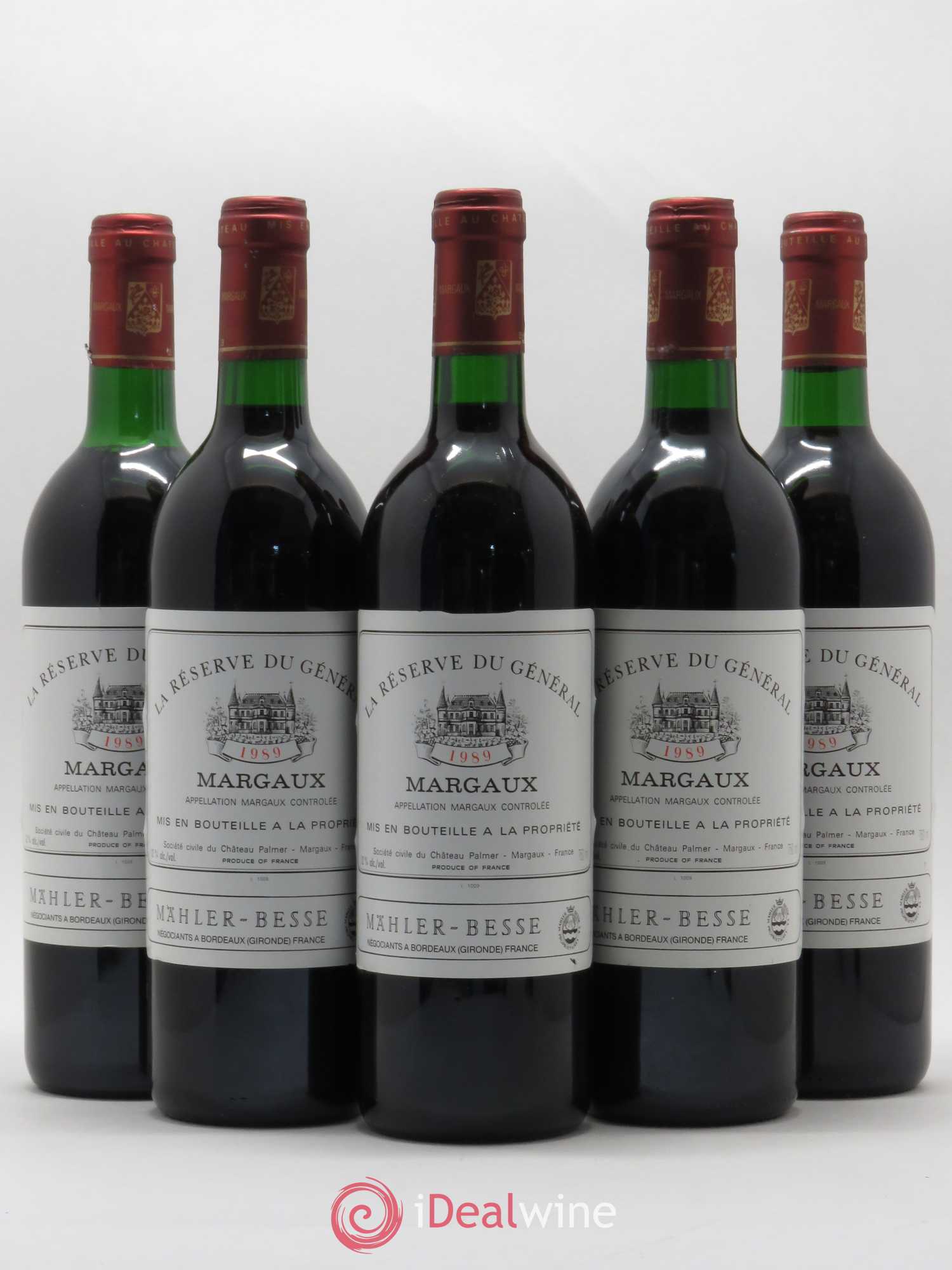 Bordeaux Réserve du Général 1989 - Lot de 5 bouteilles - 0