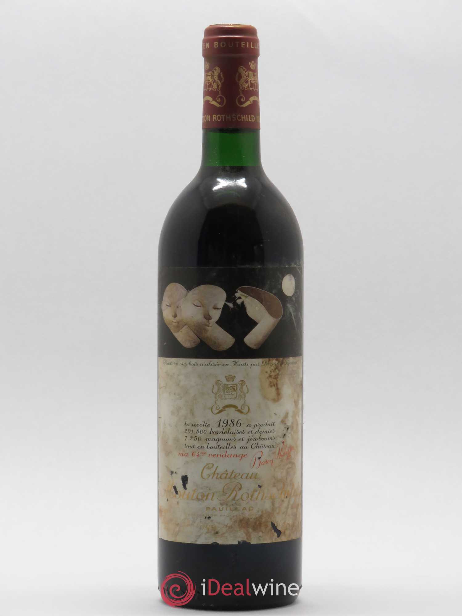 Château Mouton Rothschild 1er Grand Cru Classé 1986 - Lot de 1 bouteille - 0