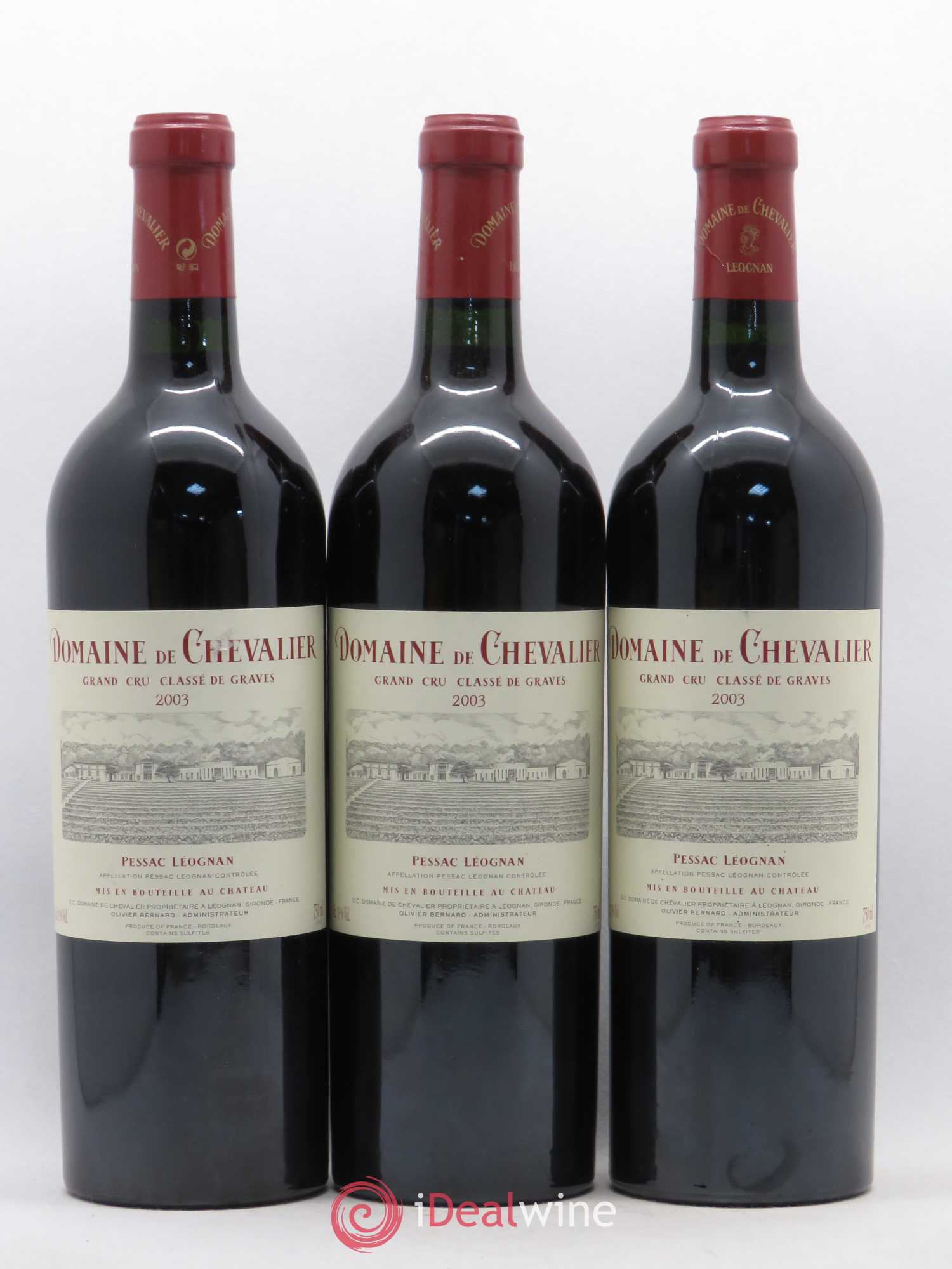 Domaine de Chevalier Cru Classé de Graves 2003 - Lot de 3 bouteilles - 0