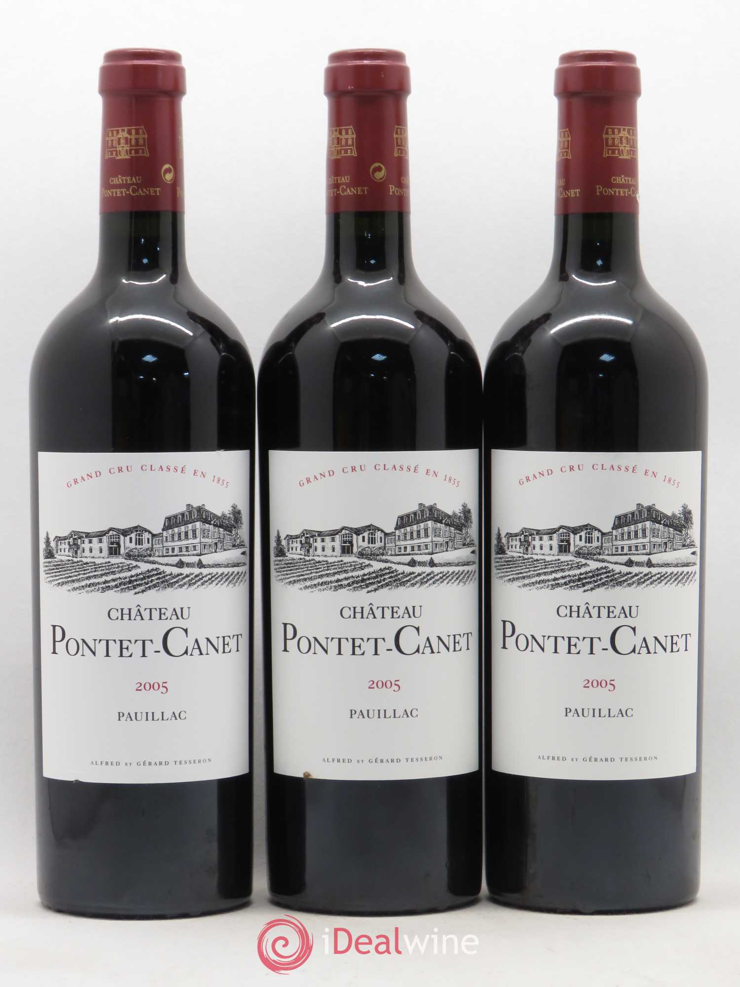 Château Pontet Canet 5ème Grand Cru Classé 2005 - Lot de 3 bouteilles - 0