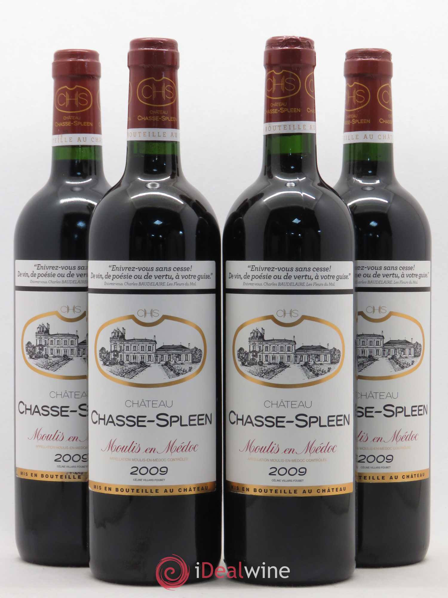 Château Chasse Spleen 2009 - Lot de 4 bouteilles - 0