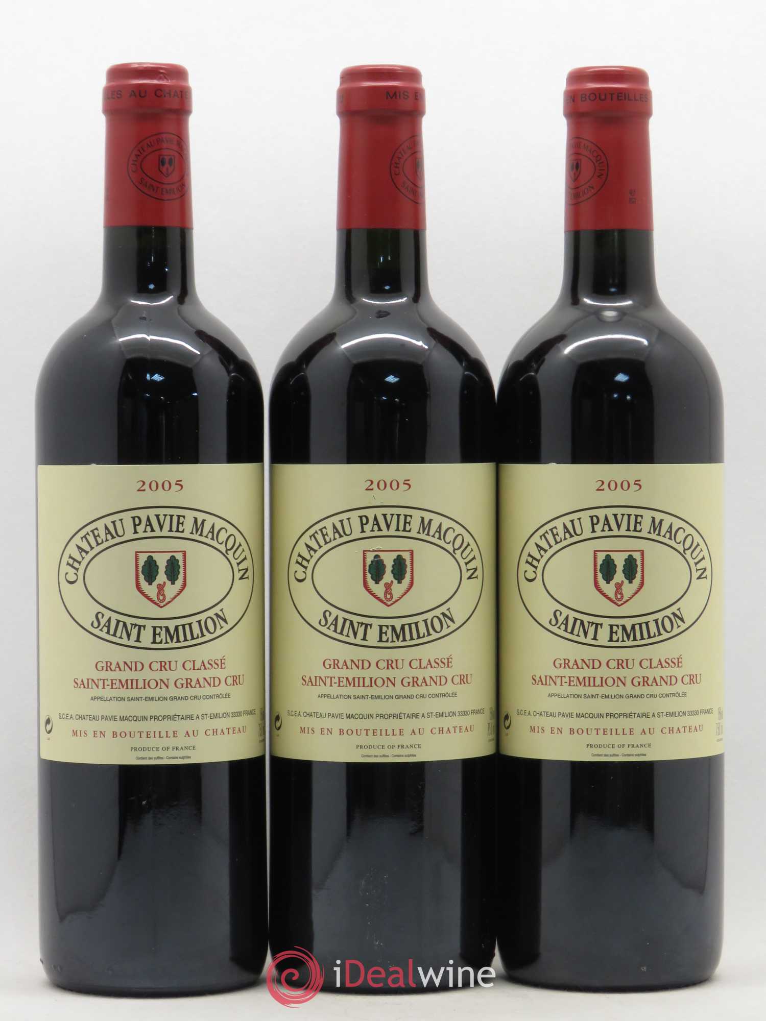 Château Pavie Macquin 1er Grand Cru Classé B 2005 - Lot de 3 bouteilles - 0
