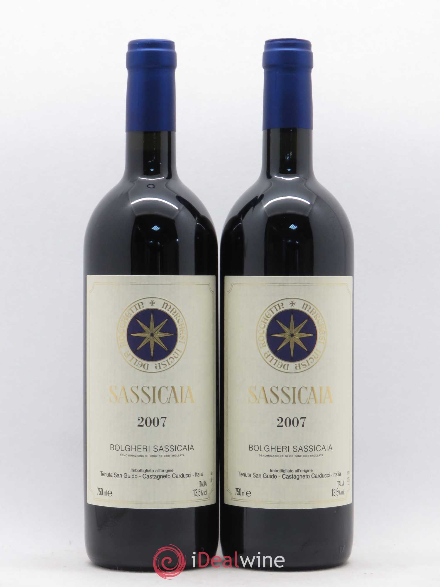 Bolgheri DOC Sassicaia Tenuta San Guido 2007 - Lot de 2 bouteilles - 0
