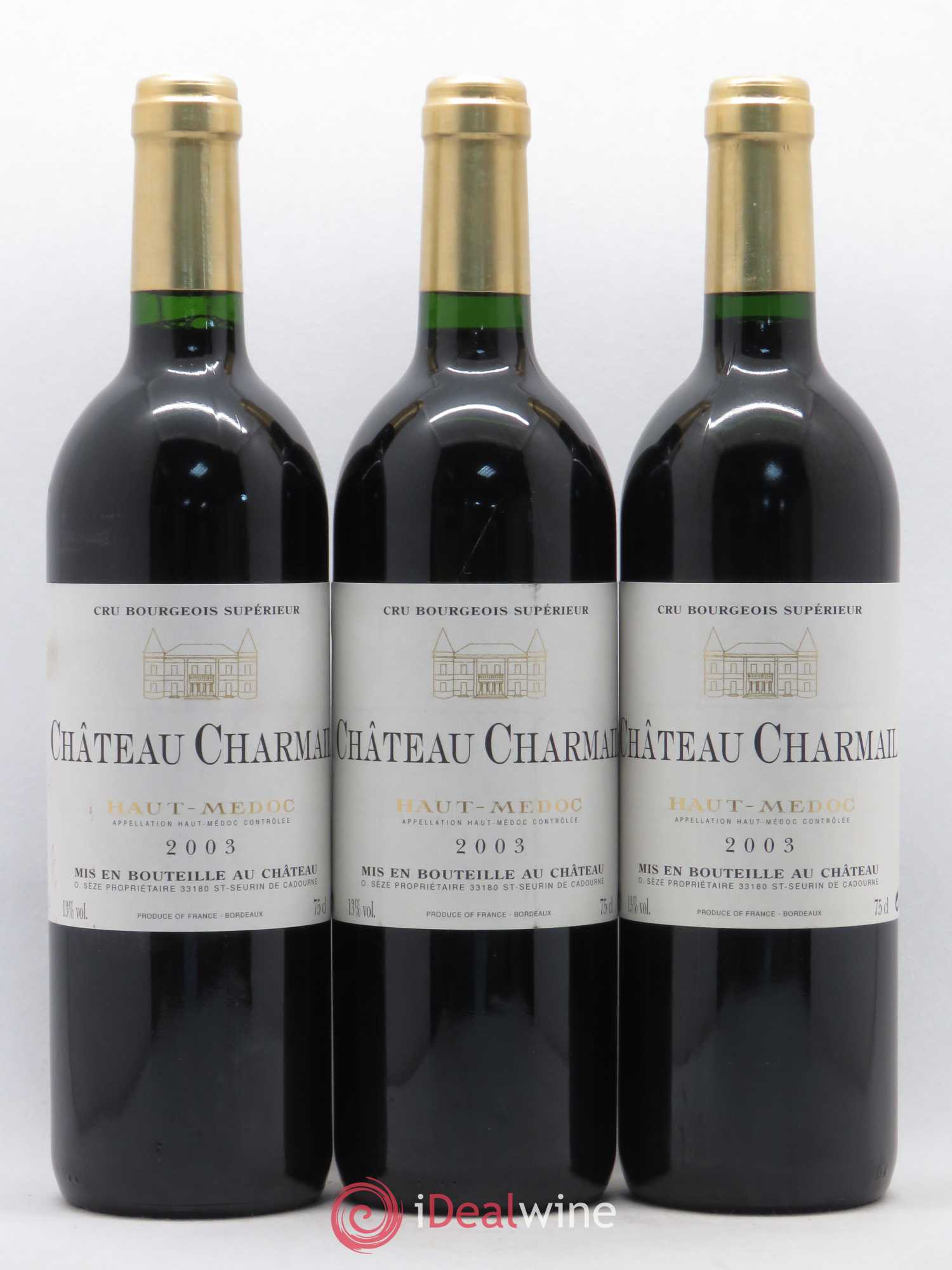 Château Charmail Cru Bourgeois 2003 - Lot de 3 bouteilles - 0