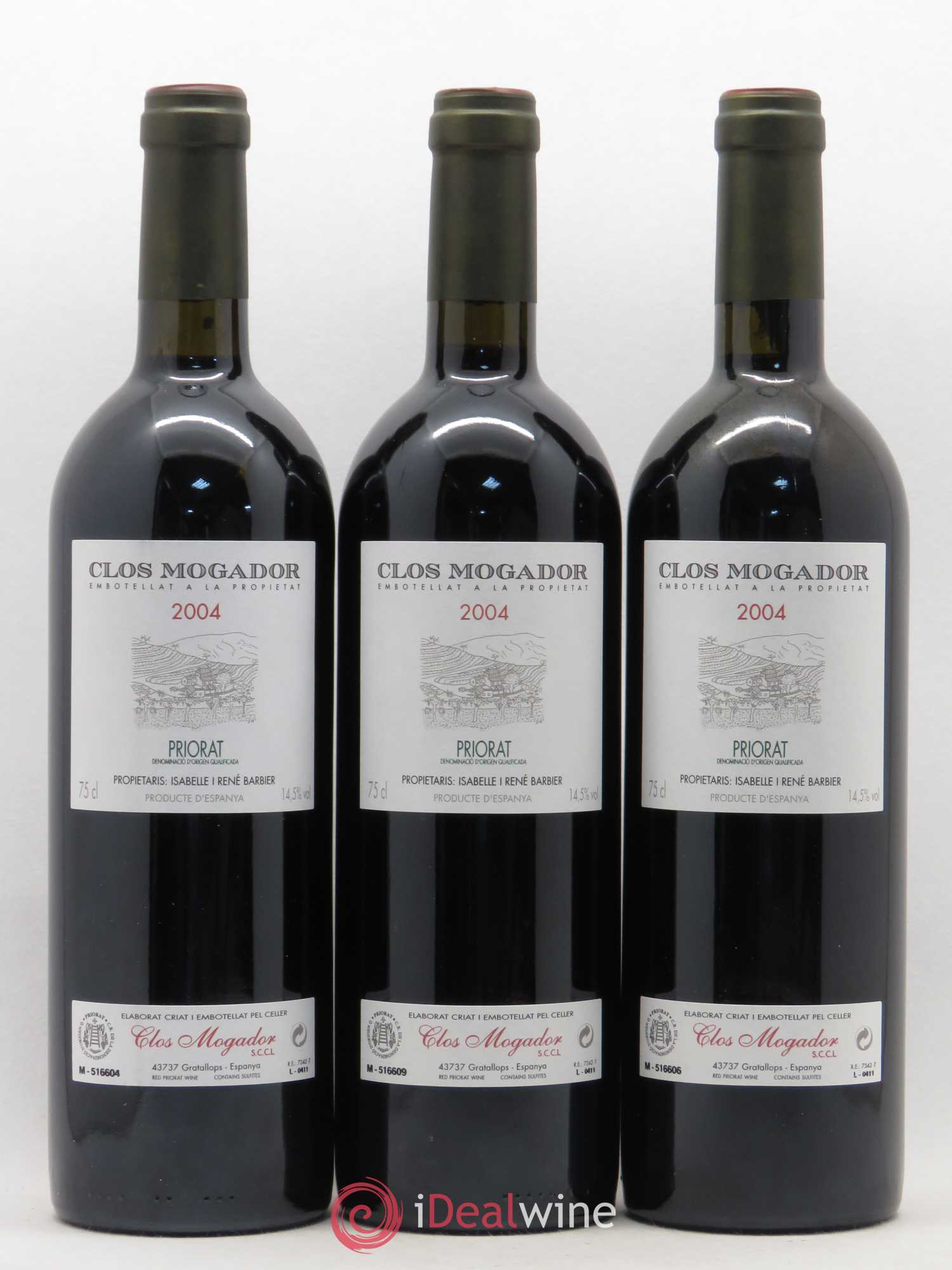 Priorat Clos Mogador DOCA René Barbier 2004 - Posten von 3 Flaschen - 0