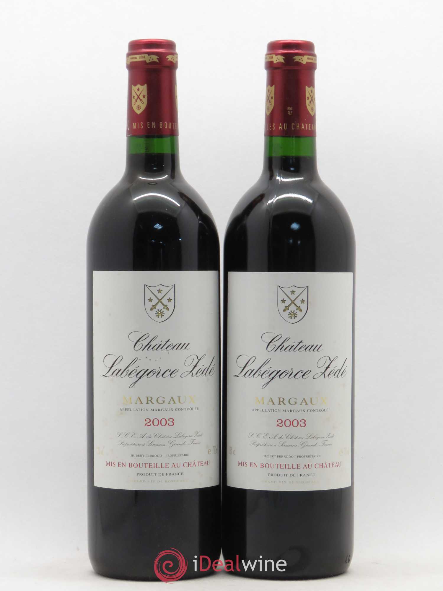 Château Labegorce Zédé Cru Bourgeois 2003 - Lot de 2 bouteilles - 0