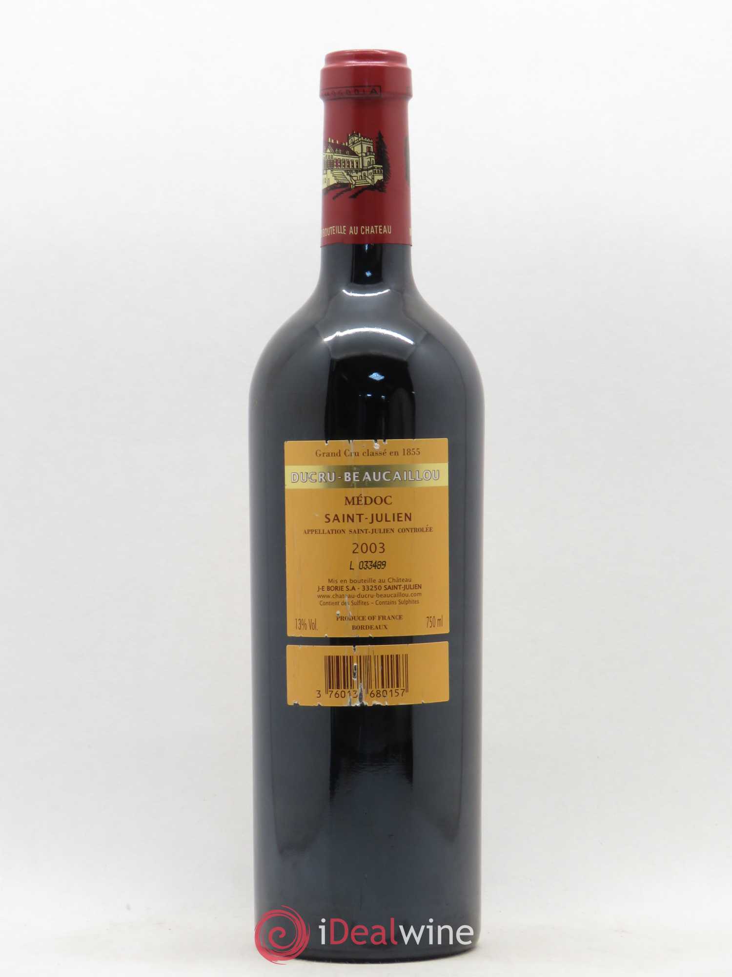 Château Ducru Beaucaillou 2ème Grand Cru Classé 2003 - Lot de 1 bouteille - 1