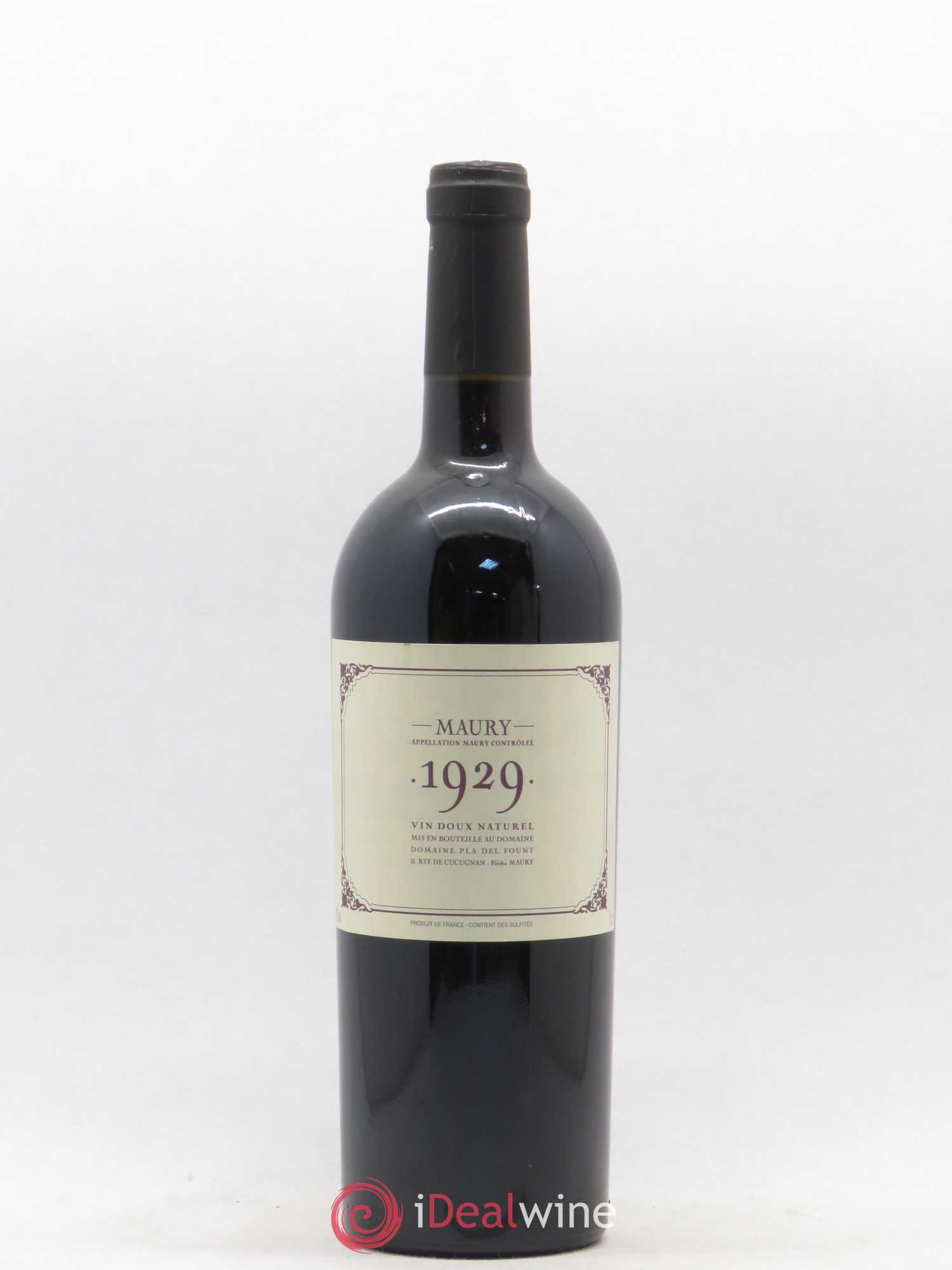 Maury Pla del Fount (Domaine) 1929 - Lot de 1 bouteille - 0