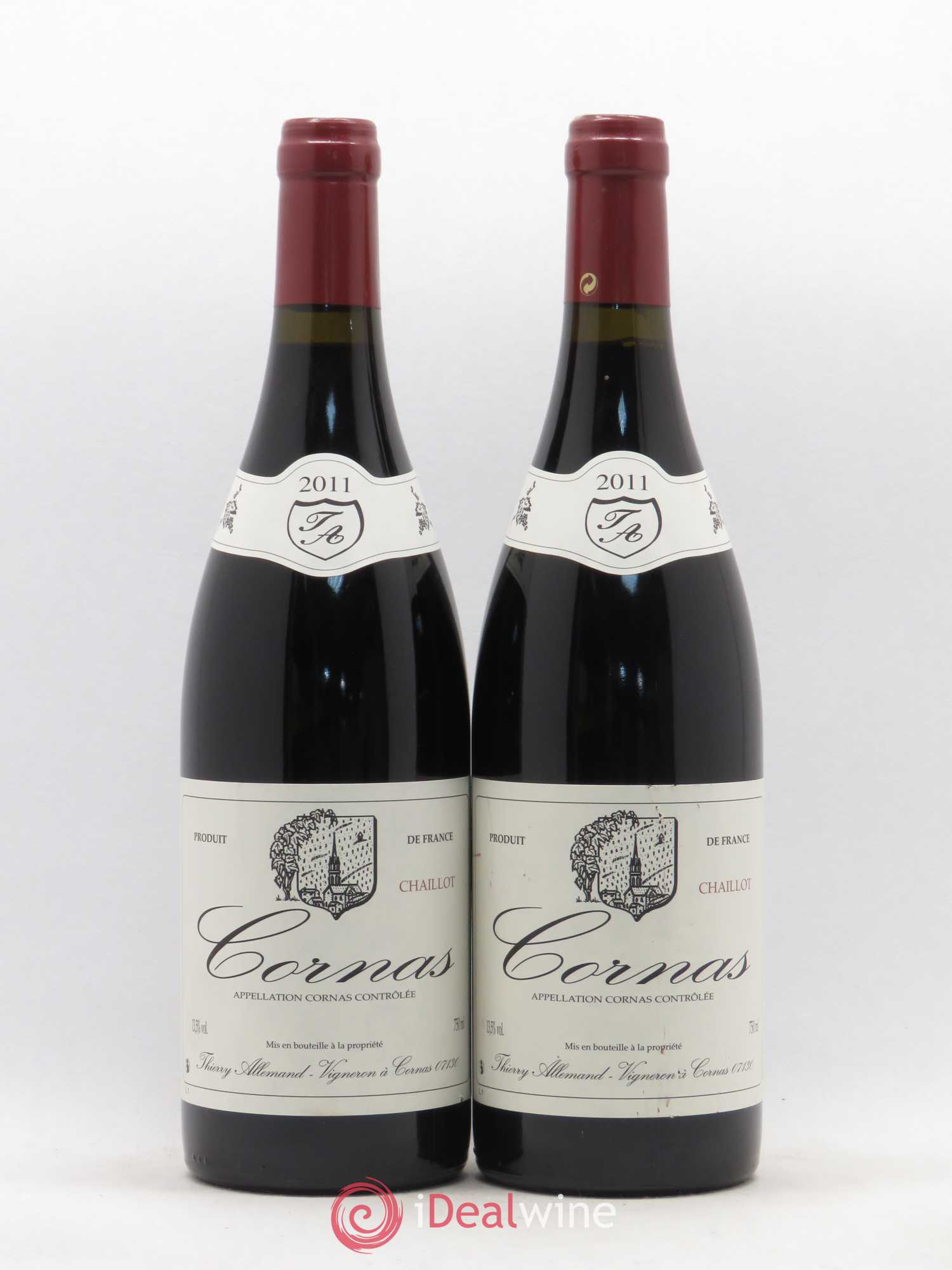 Cornas Chaillot Thierry Allemand 2011 - Lot de 2 bouteilles - 0