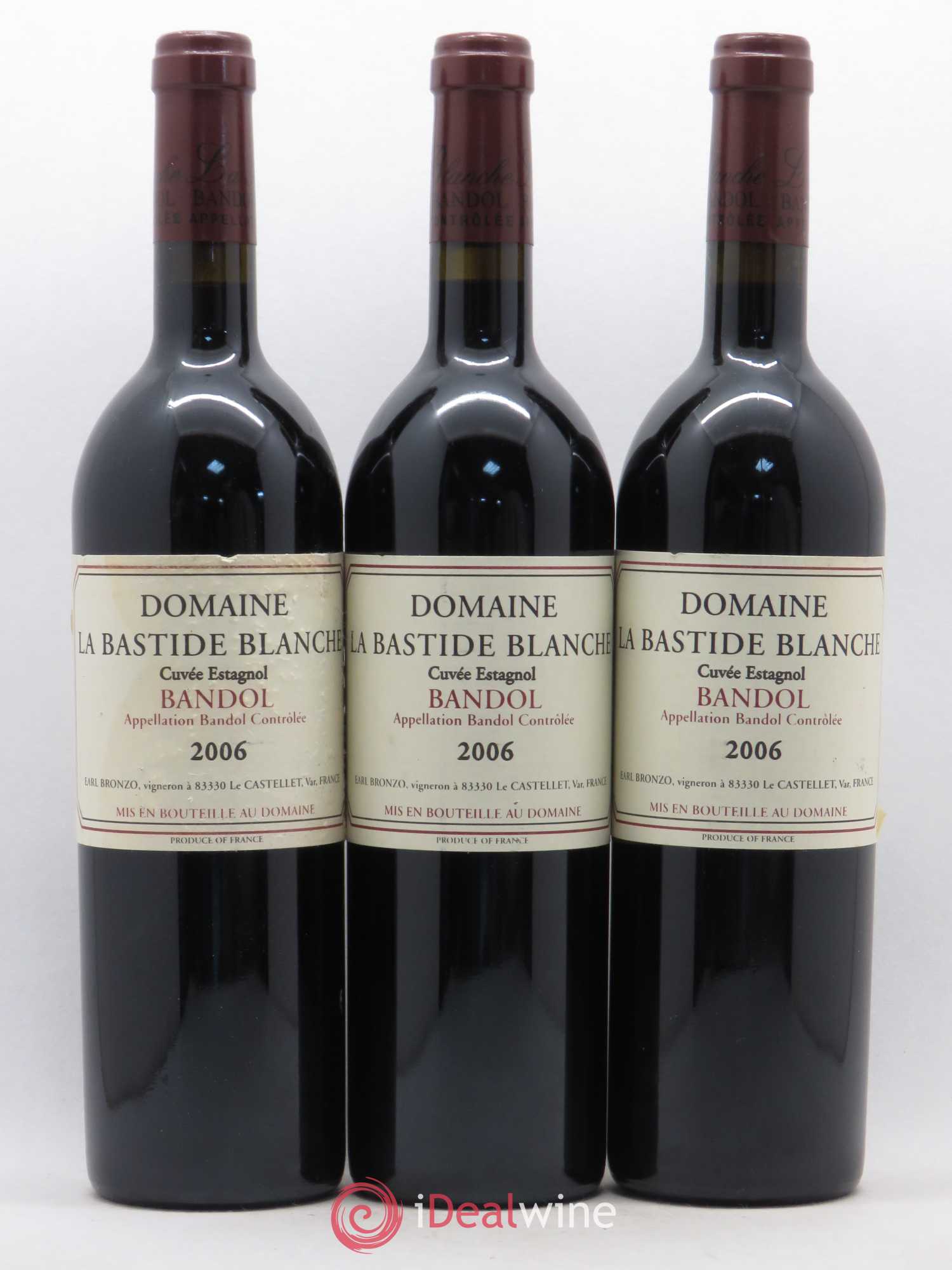 Bandol La Bastide Blanche Famille Bronzo Cuvée Estagnol 2006 - Lot de 5 bouteilles - 1