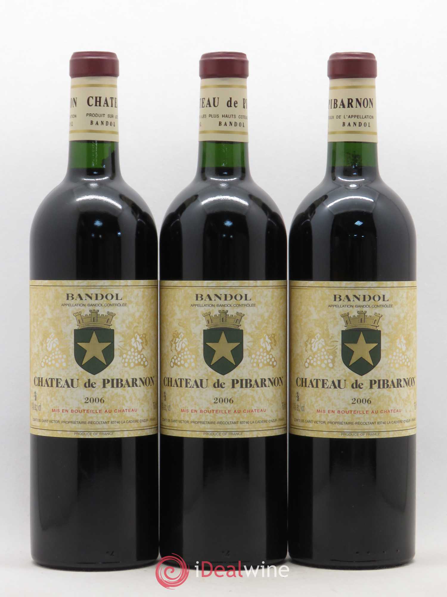 Bandol Château de Pibarnon Comte de Saint-Victor 2006 - Lot de 3 bouteilles - 0
