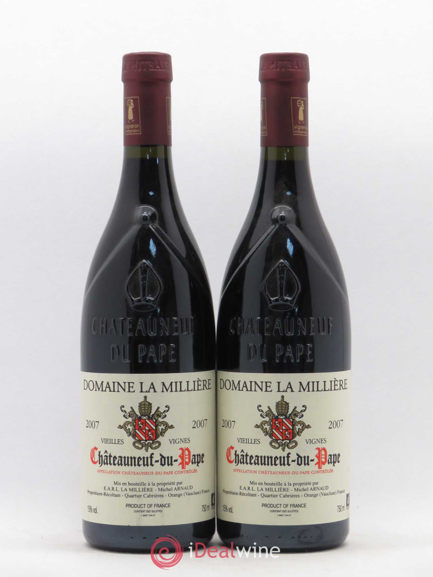 Châteauneuf-du-Pape Vieilles Vignes Domaine de La Milière 2007 - Posten von 2 Flaschen - 0