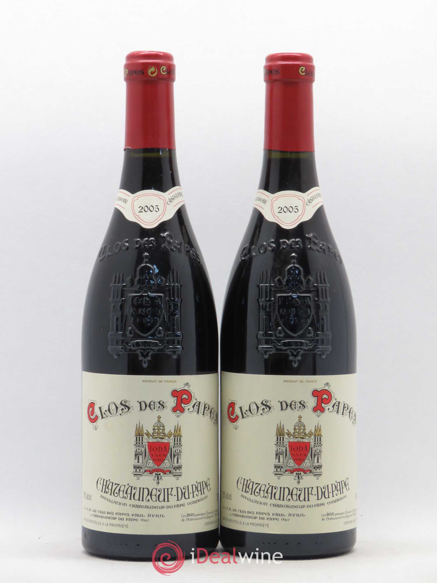 Châteauneuf-du-Pape Clos des Papes - Paul Avril 2005 - Lot de 2 bouteilles - 0