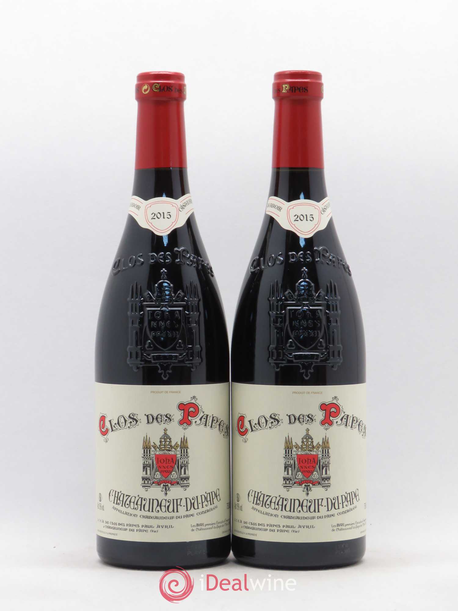 Châteauneuf-du-Pape Clos des Papes - Paul Avril 2015 - Lot de 2 bouteilles - 0