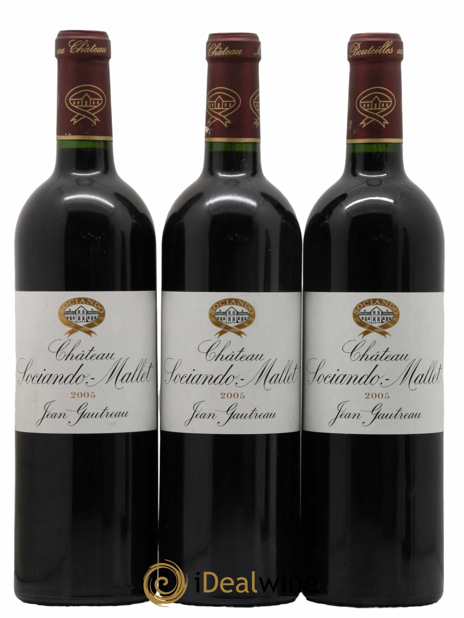 Château Sociando Mallet 2005 - Lot de 3 bouteilles - 0