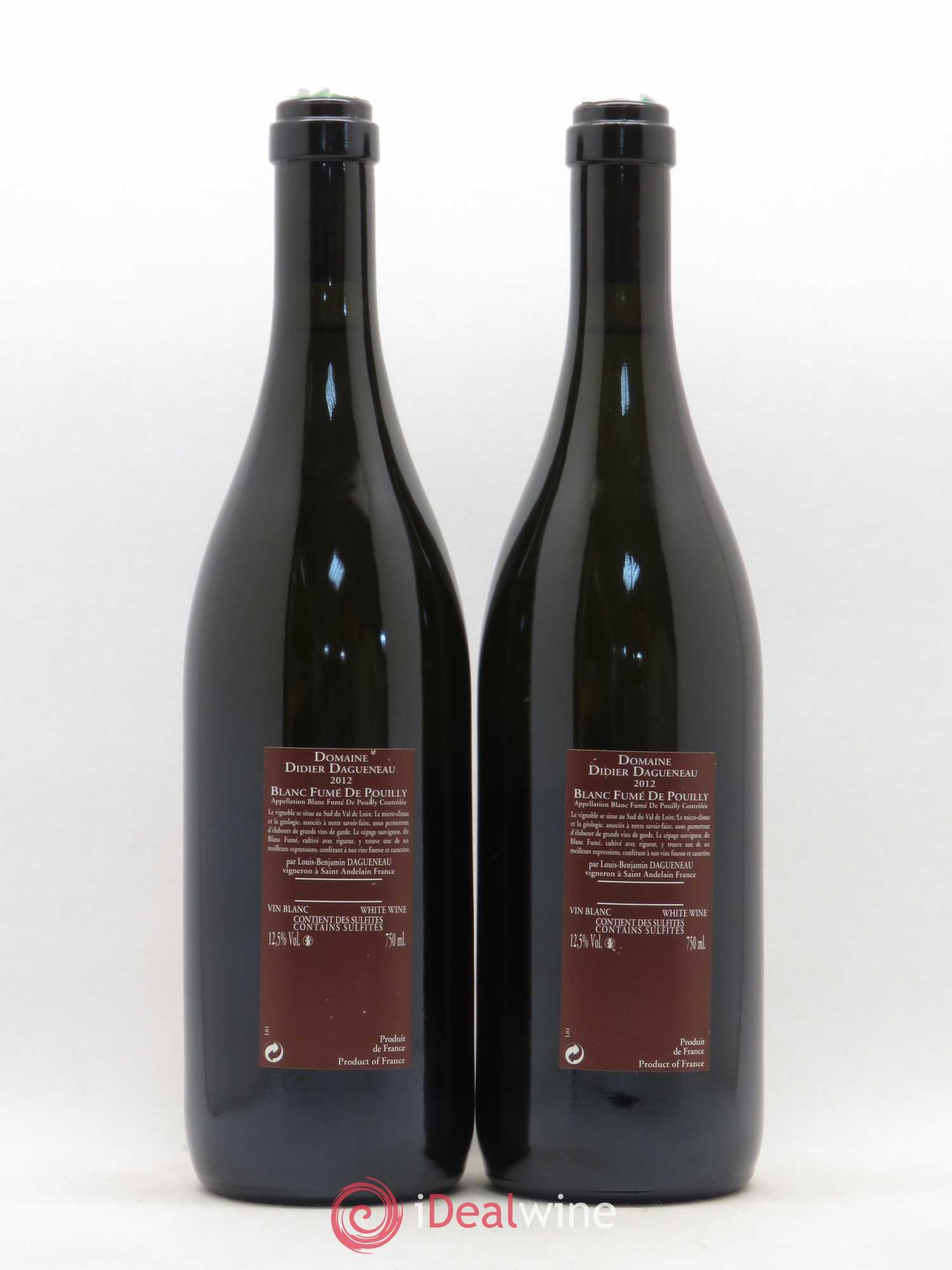 Vin de France (anciennement Pouilly-Fumé) Pur Sang Dagueneau (Domaine Didier - Louis-Benjamin) 2012 - Lot de 2 bouteilles - 1