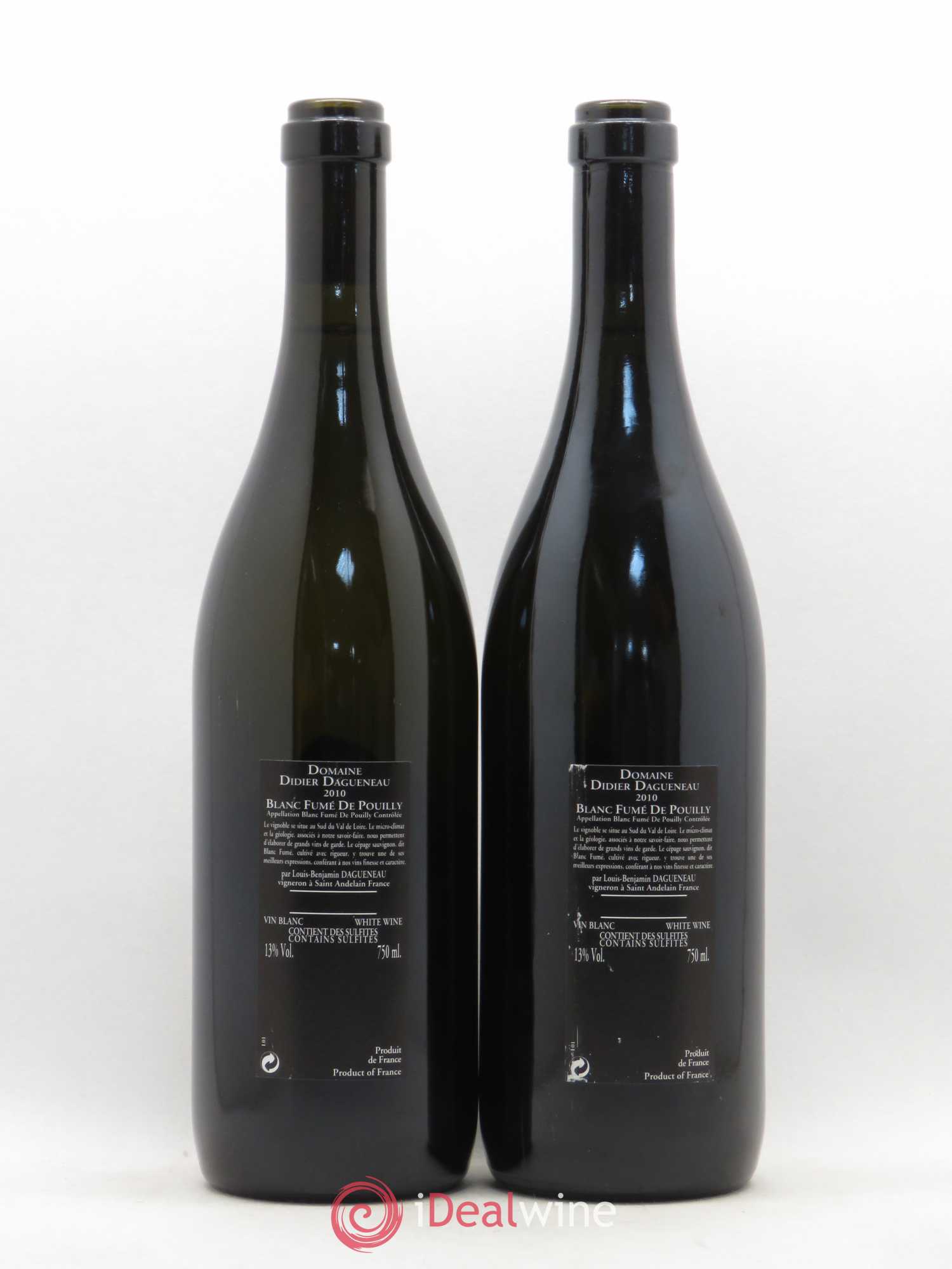 Vin de France (anciennement Pouilly-Fumé) Silex Dagueneau (Domaine Didier - Louis-Benjamin) 2010 - Lot de 2 bouteilles - 1