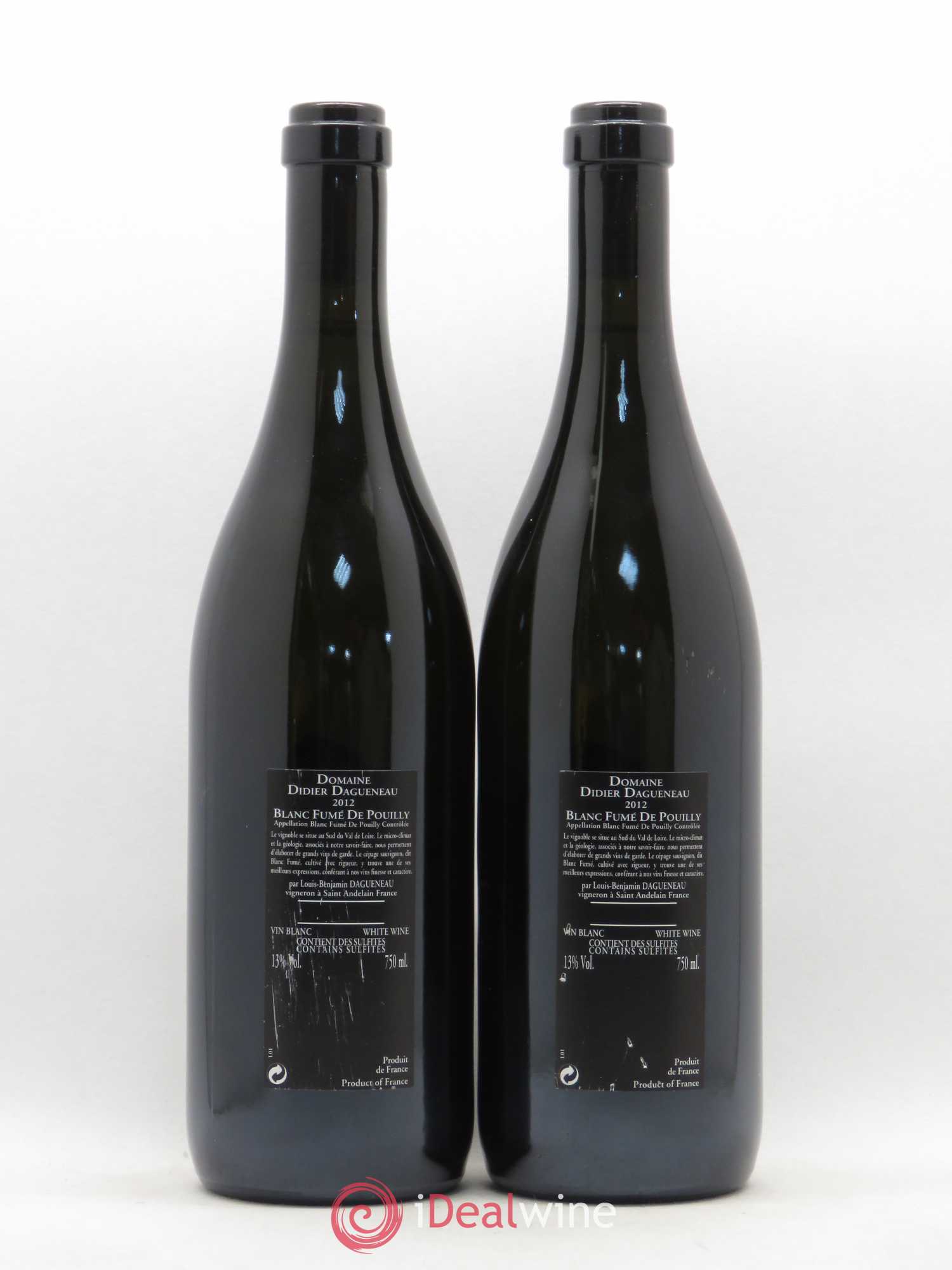 Vin de France (anciennement Pouilly-Fumé) Silex Dagueneau (Domaine Didier - Louis-Benjamin) 2012 - Lot de 2 bouteilles - 1