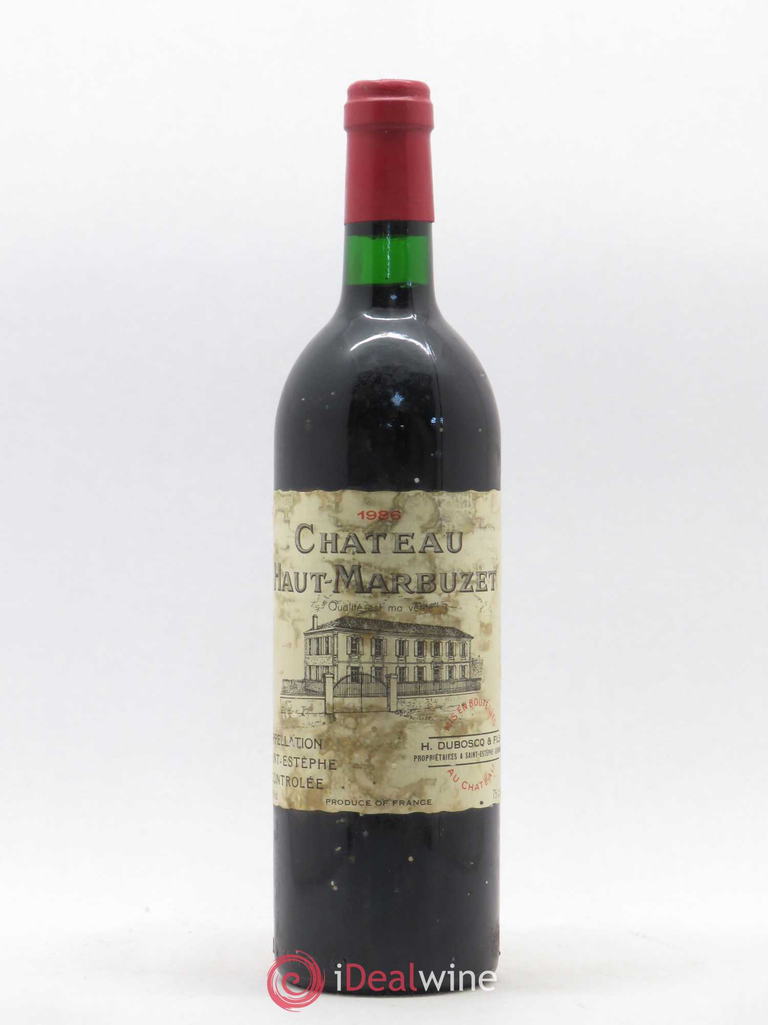 Château Haut Marbuzet 1986 - Lot de 1 bouteille - 0