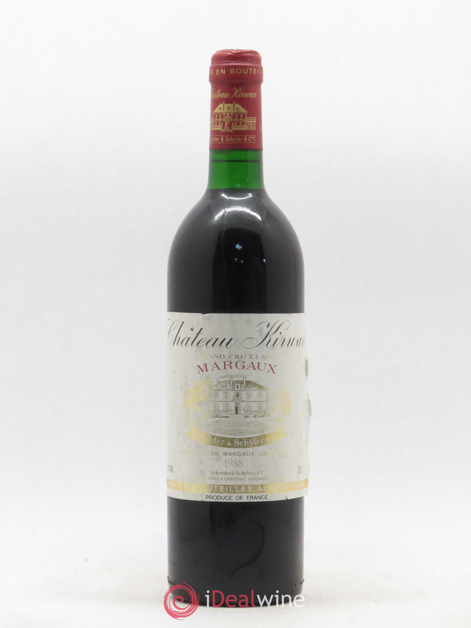 Château Kirwan 3ème Grand Cru Classé 1988 - Lot de 1 bouteille - 0